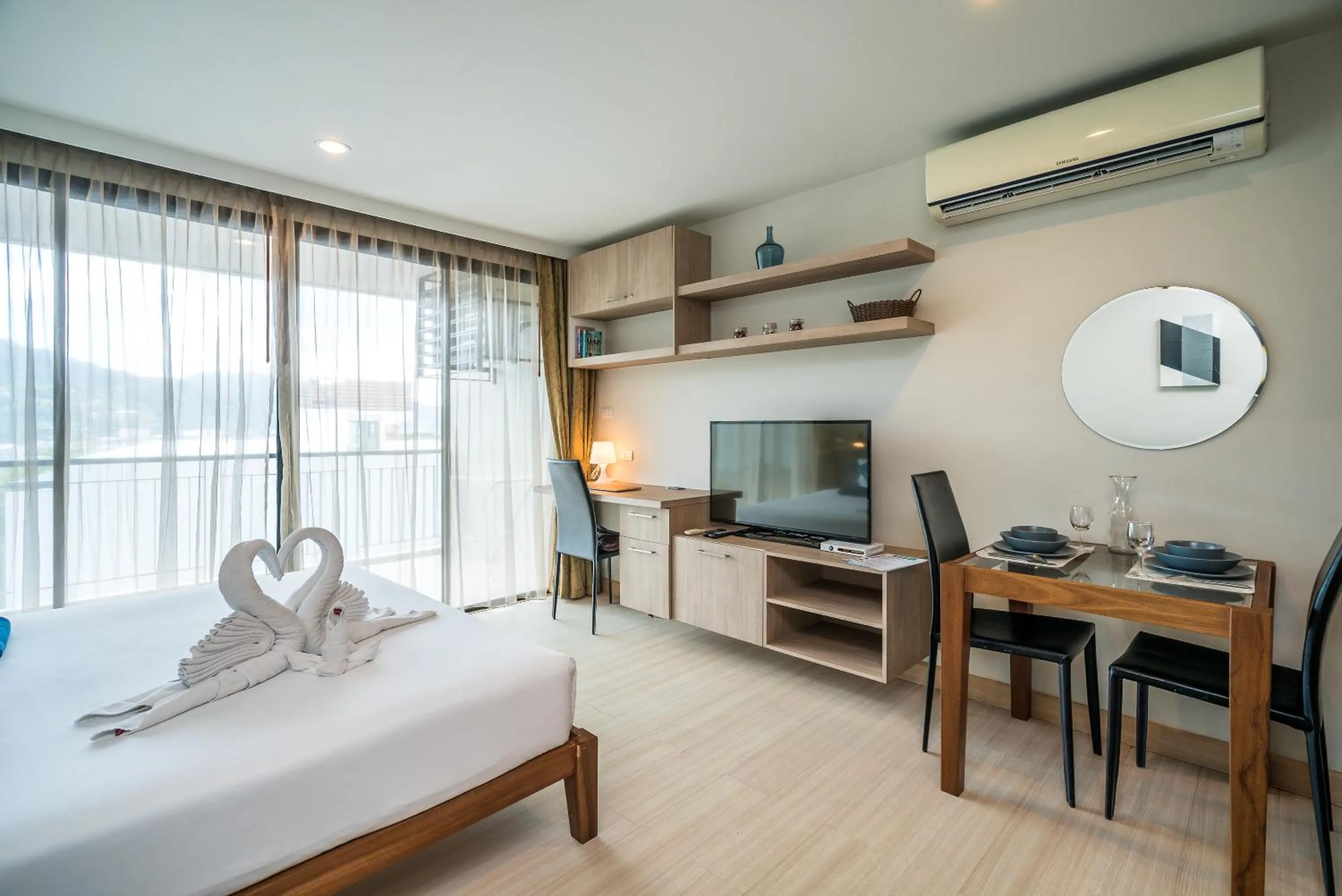 TV and multimedia, Bed in Apartments at The Bliss Condo by Lofty