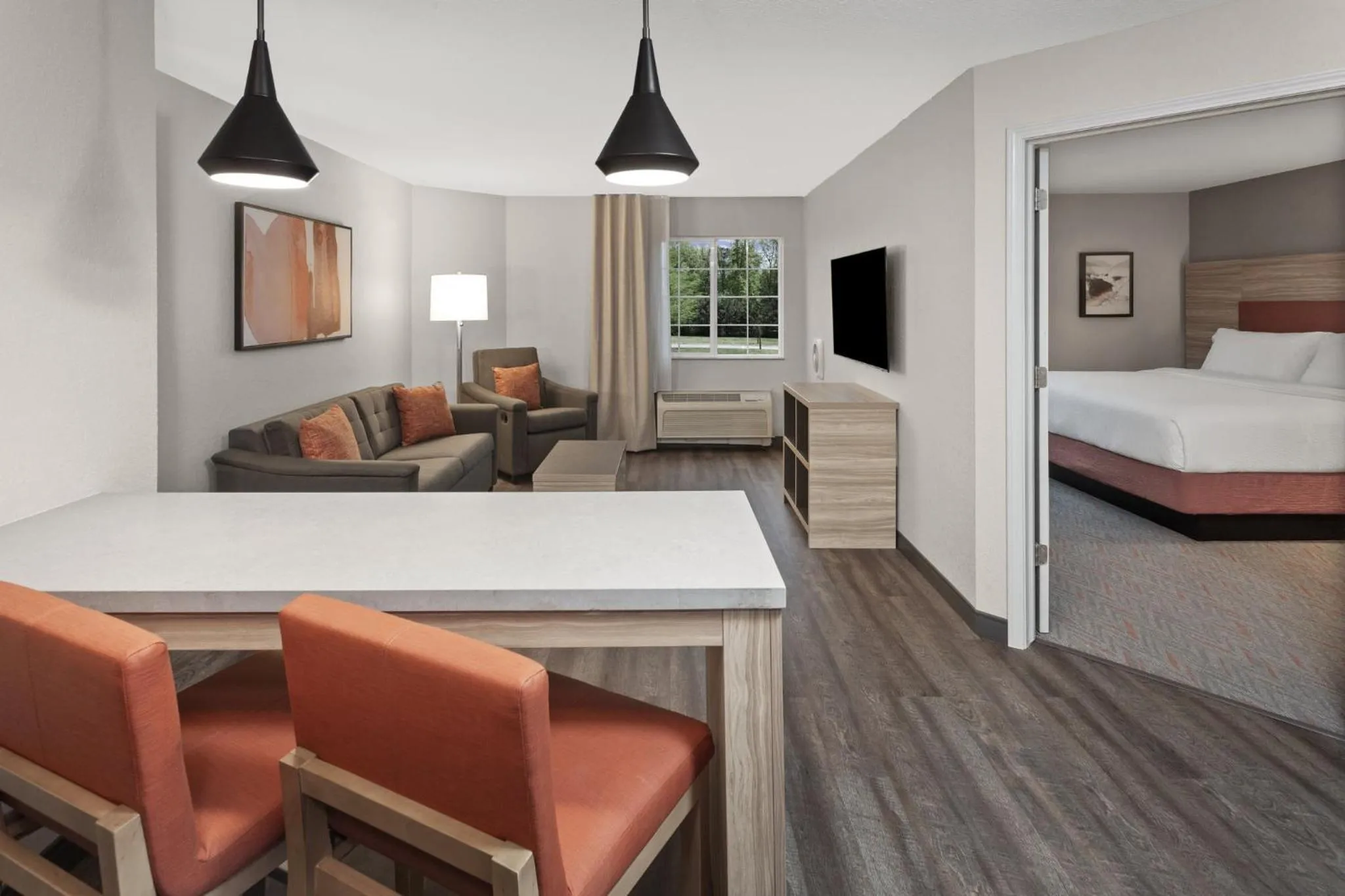 Photo of the whole room, Bed in Candlewood Suites Elgin – Northwest Chicago by IHG