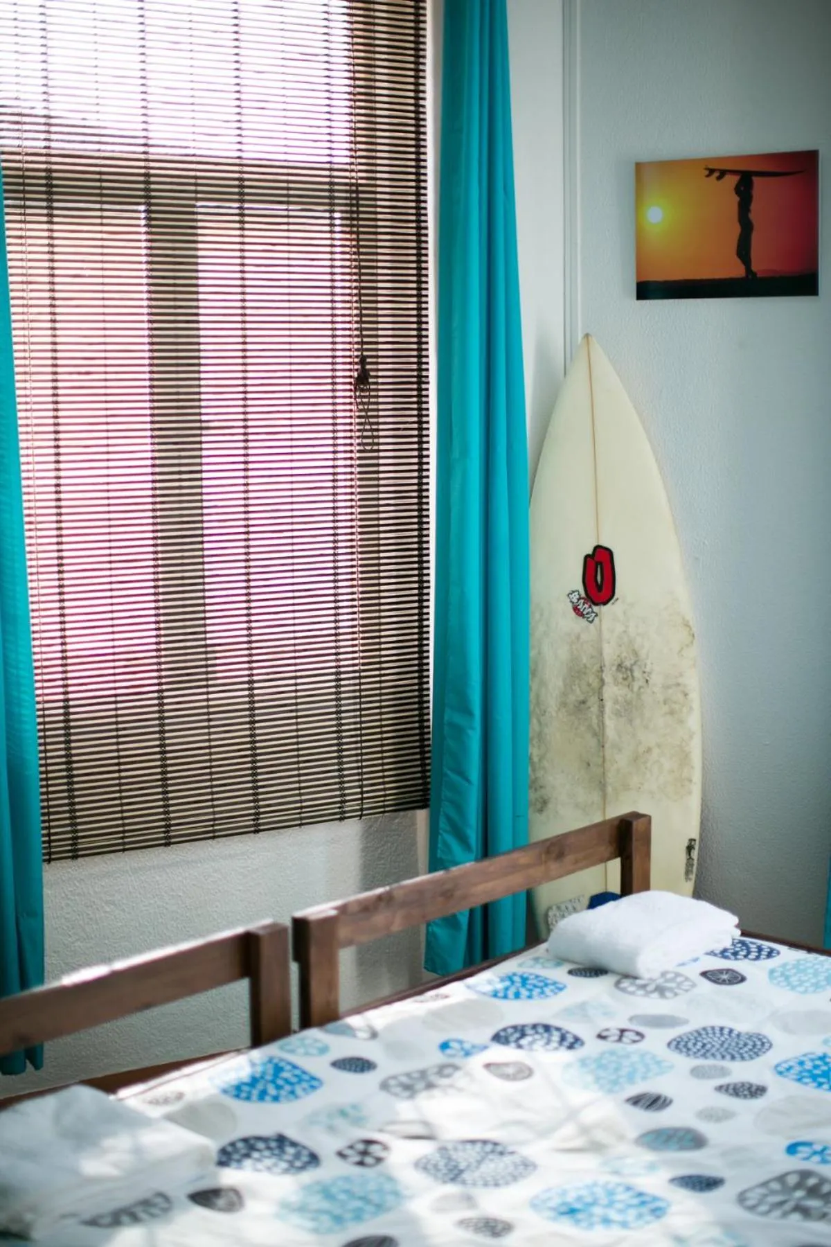 Decorative detail, Bed in Douro Surf Hostel