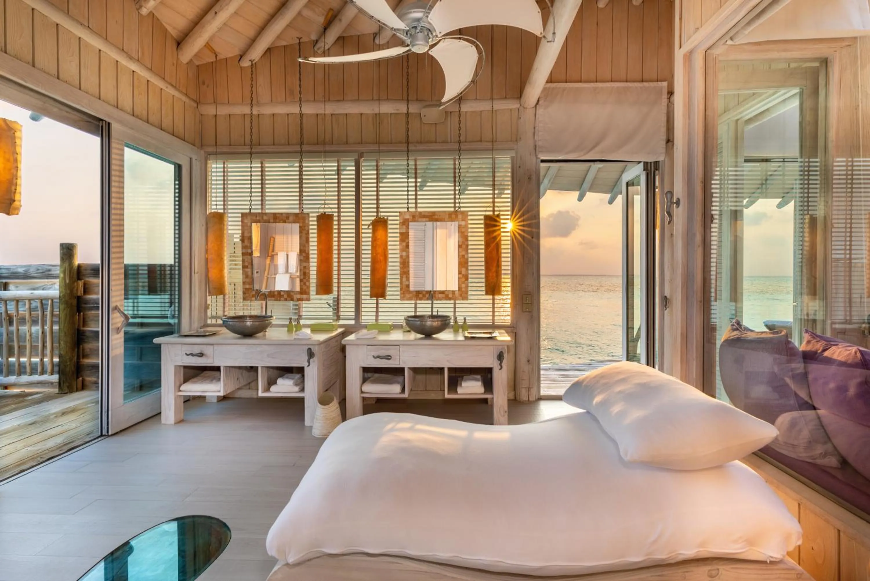 Bathroom, Bed in Soneva Jani