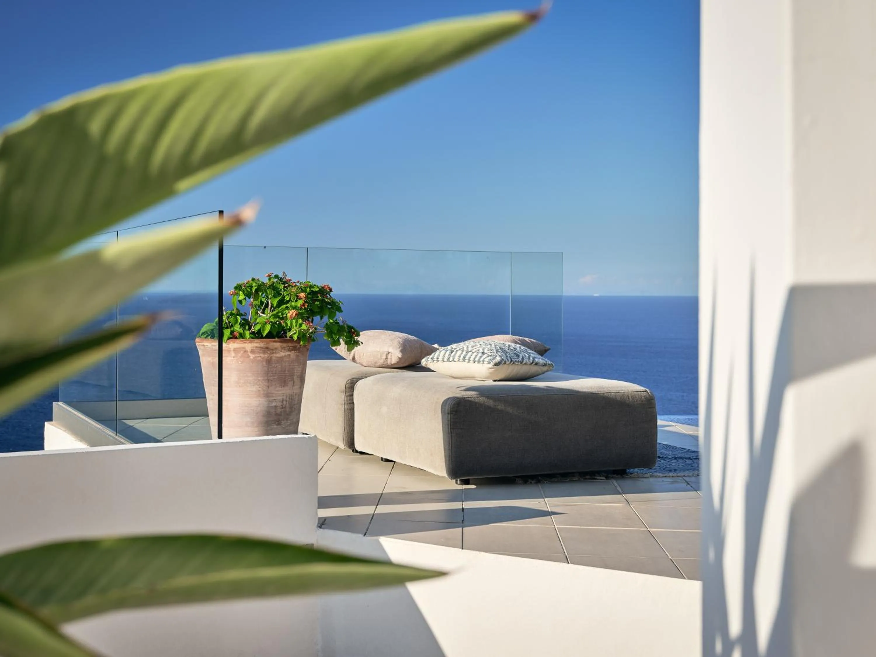 Balcony/Terrace in Iconic Ionian Mudita Villa, By ThinkVilla