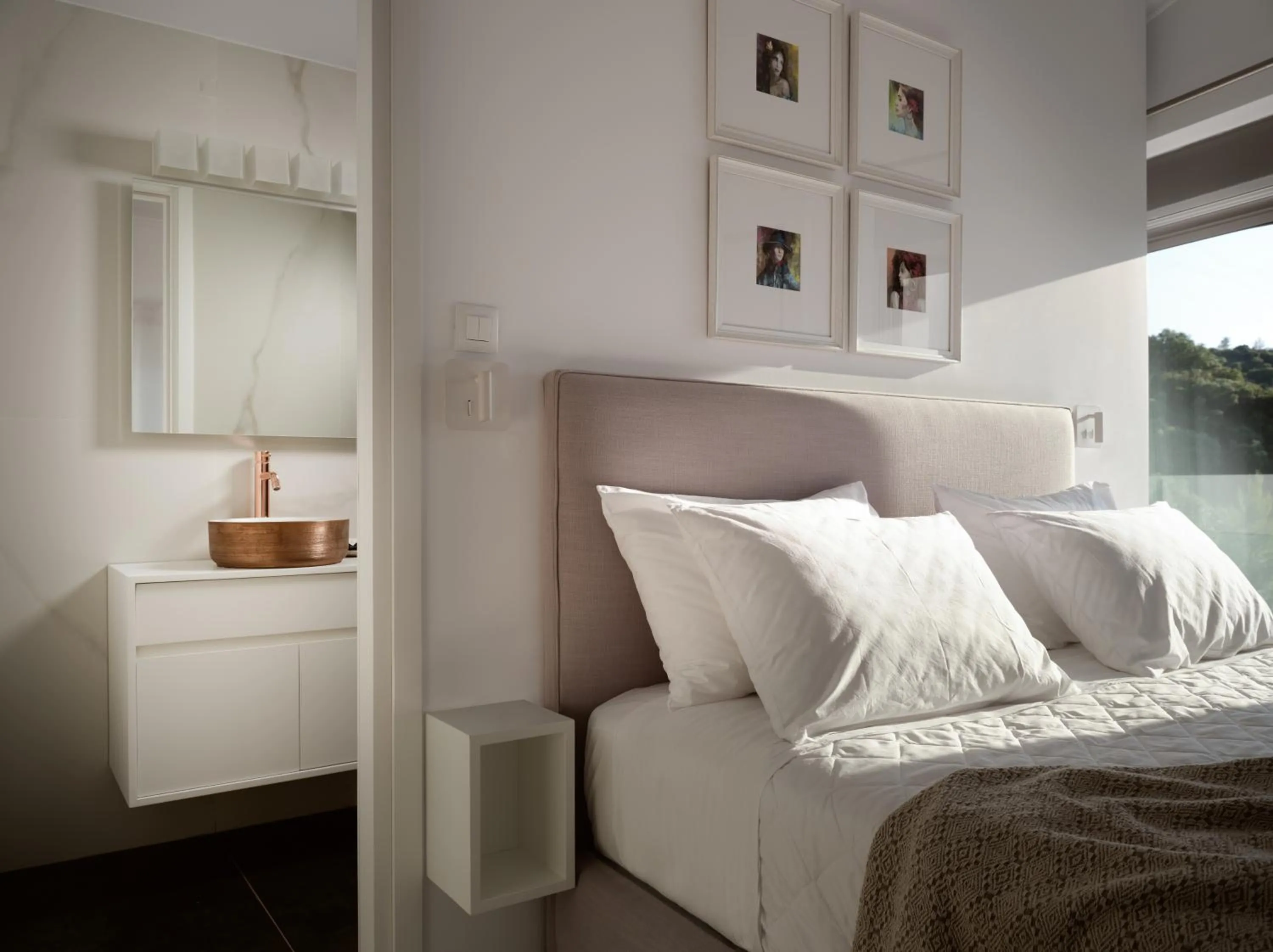 Bedroom, Bed in Iconic Ionian Mudita Villa, By ThinkVilla