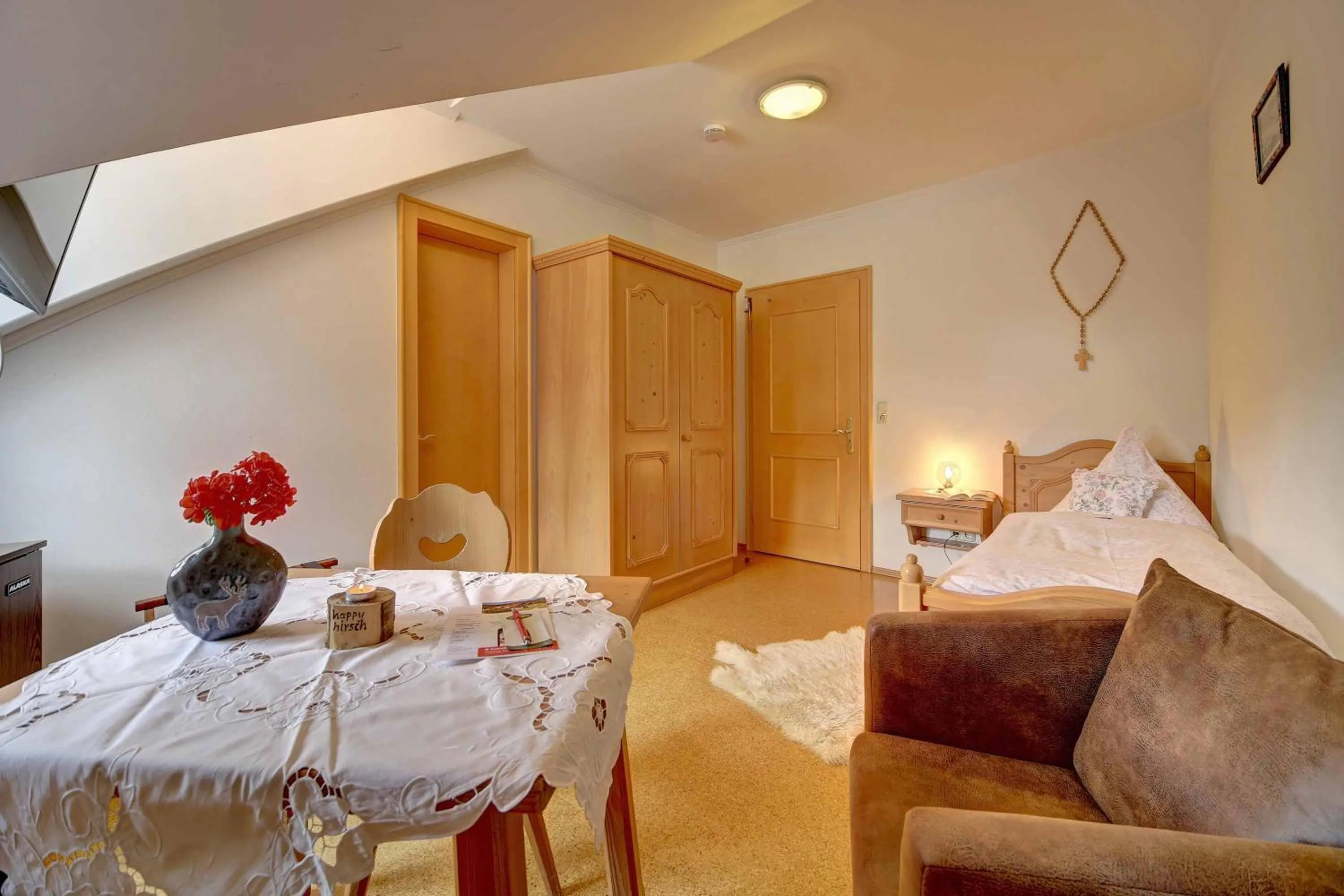 Seating area, Bed in Hotel Hirschenstein