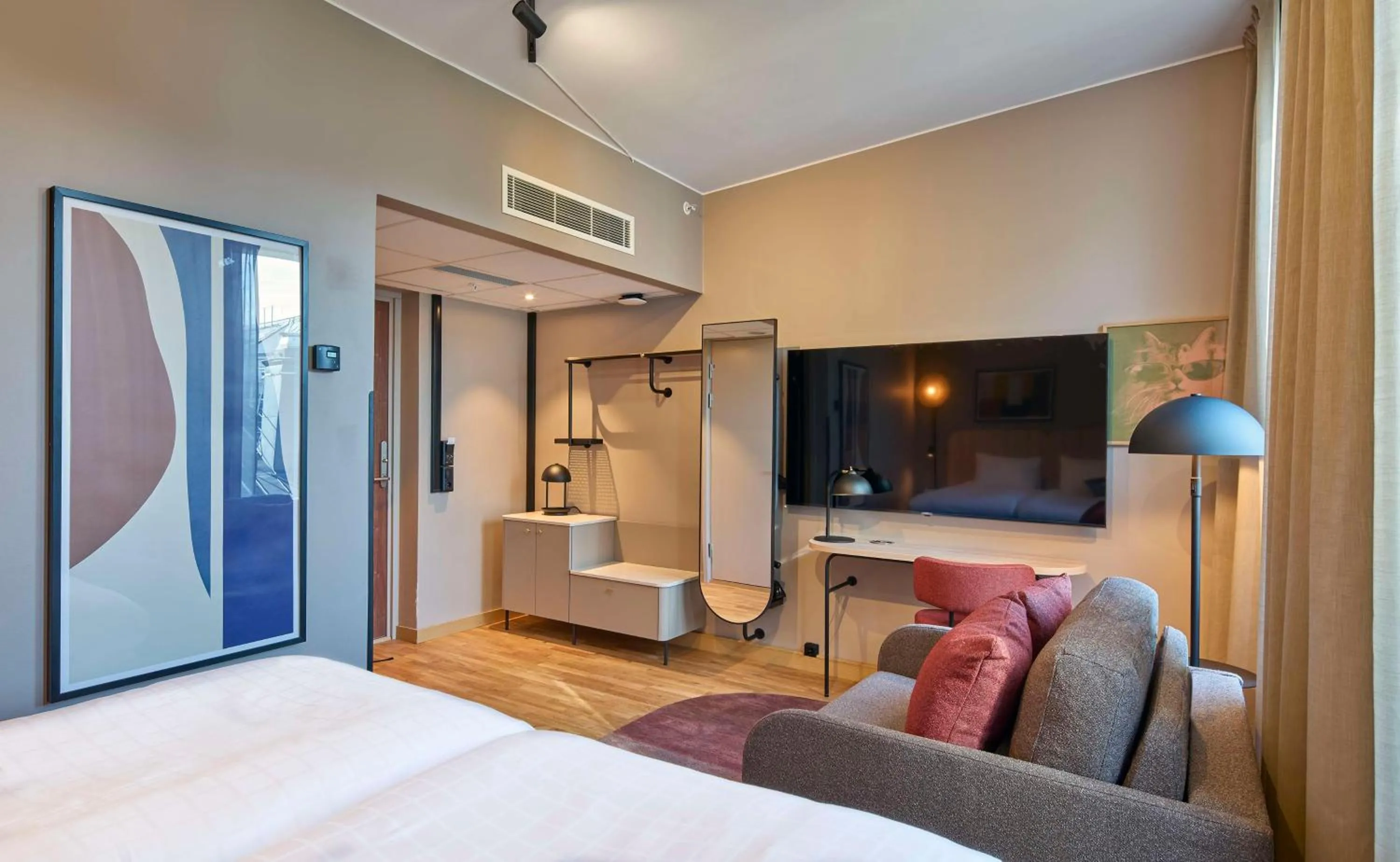 Bedroom, Bed in Scandic Wallin