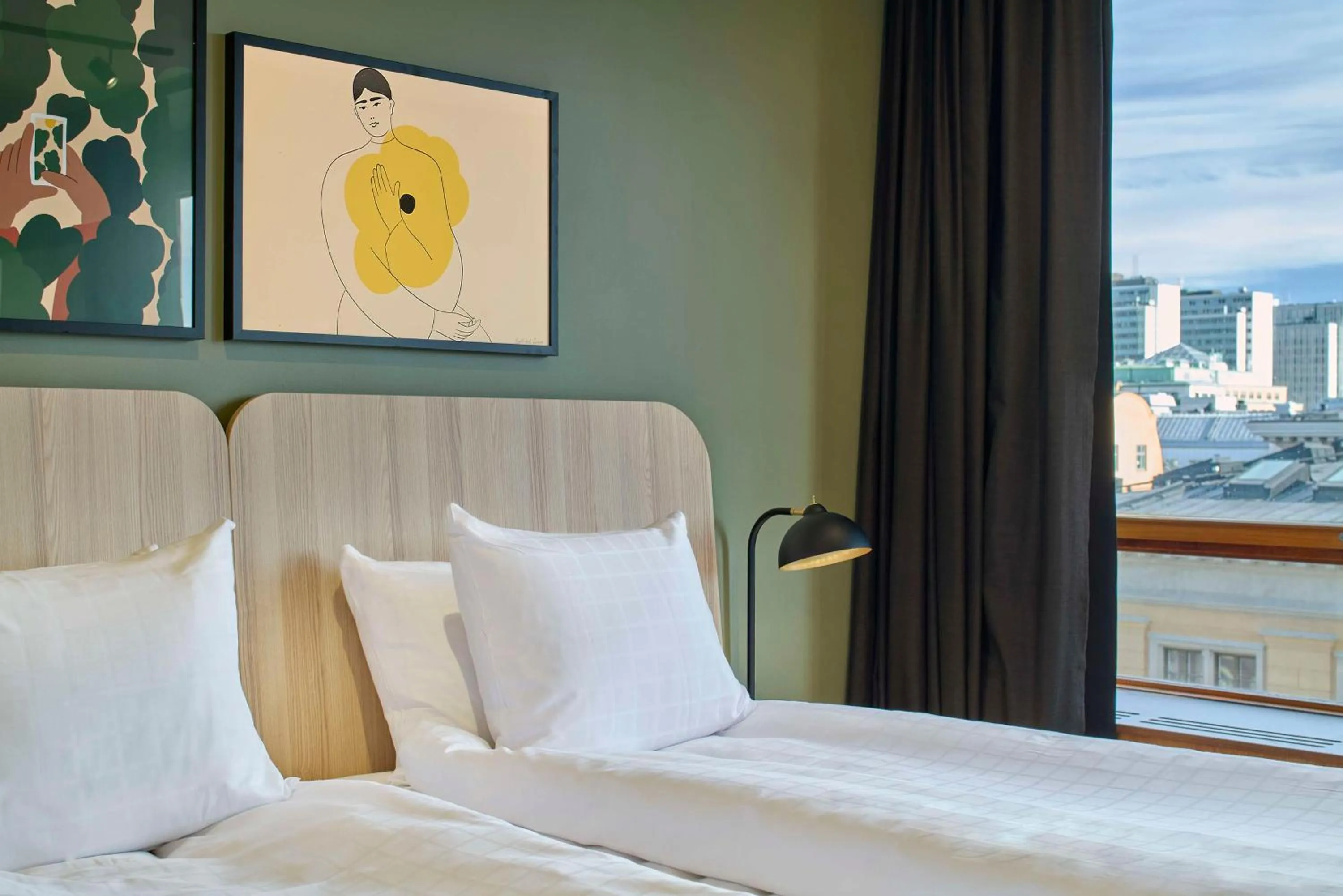 Bedroom, Bed in Scandic Wallin