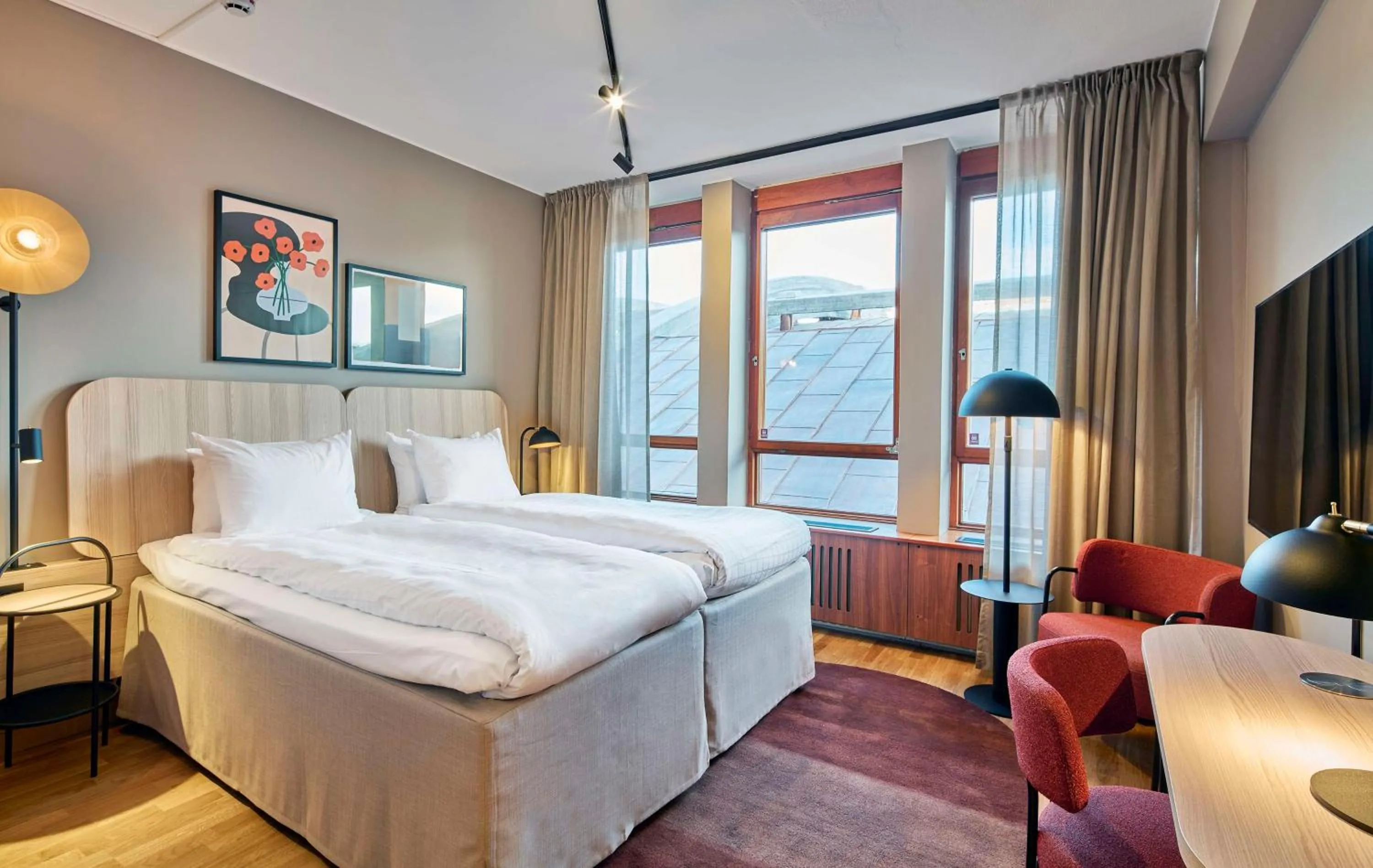 Bedroom, Bed in Scandic Wallin