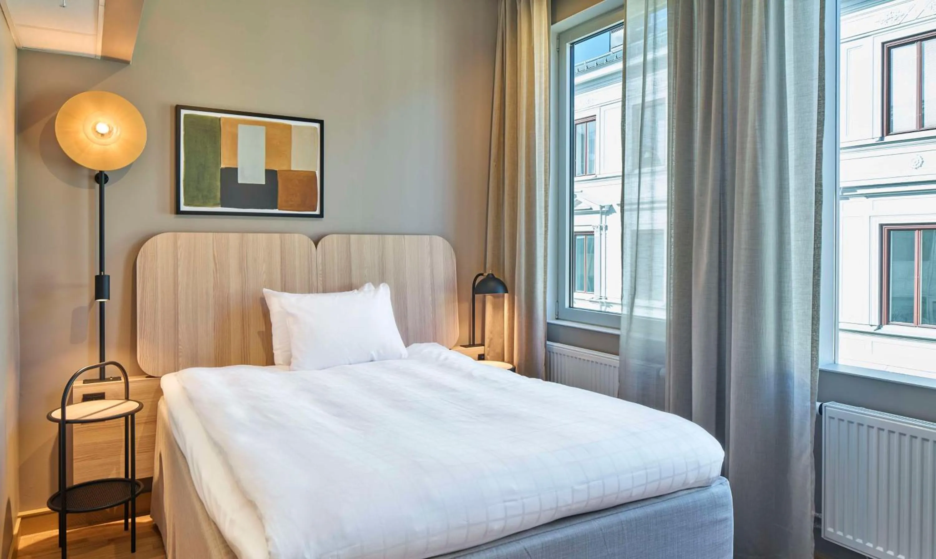 Bedroom, Bed in Scandic Wallin