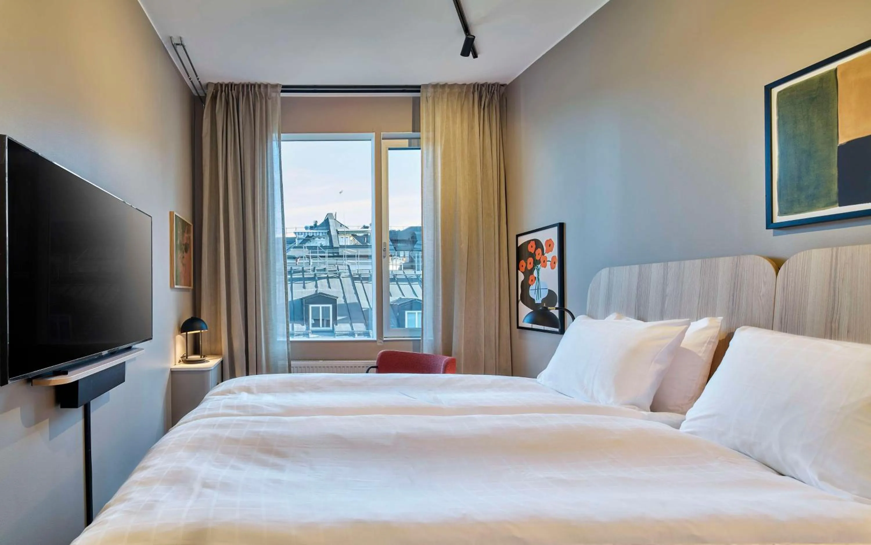 Bedroom, Bed in Scandic Wallin