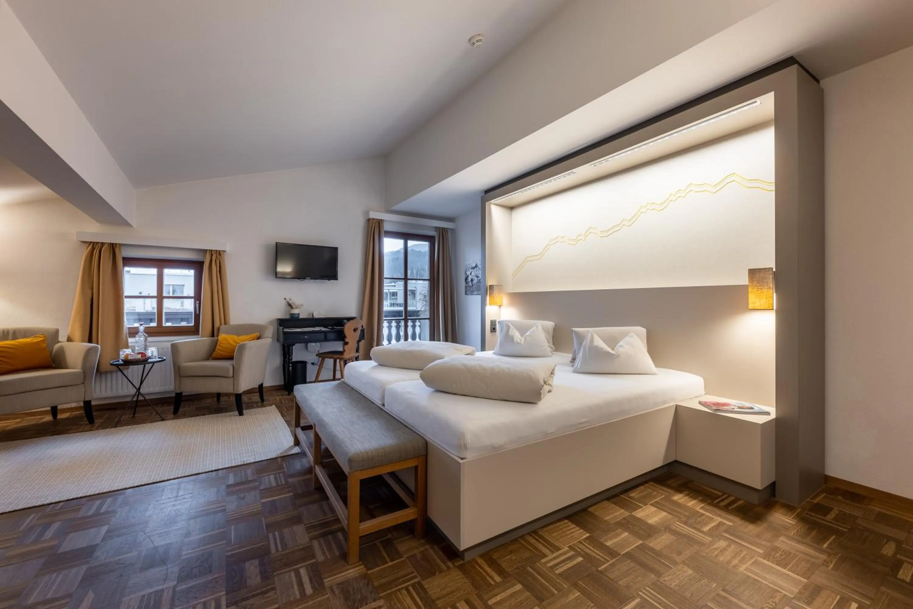 Bedroom, Bed in Hotel Wirtshaus Post