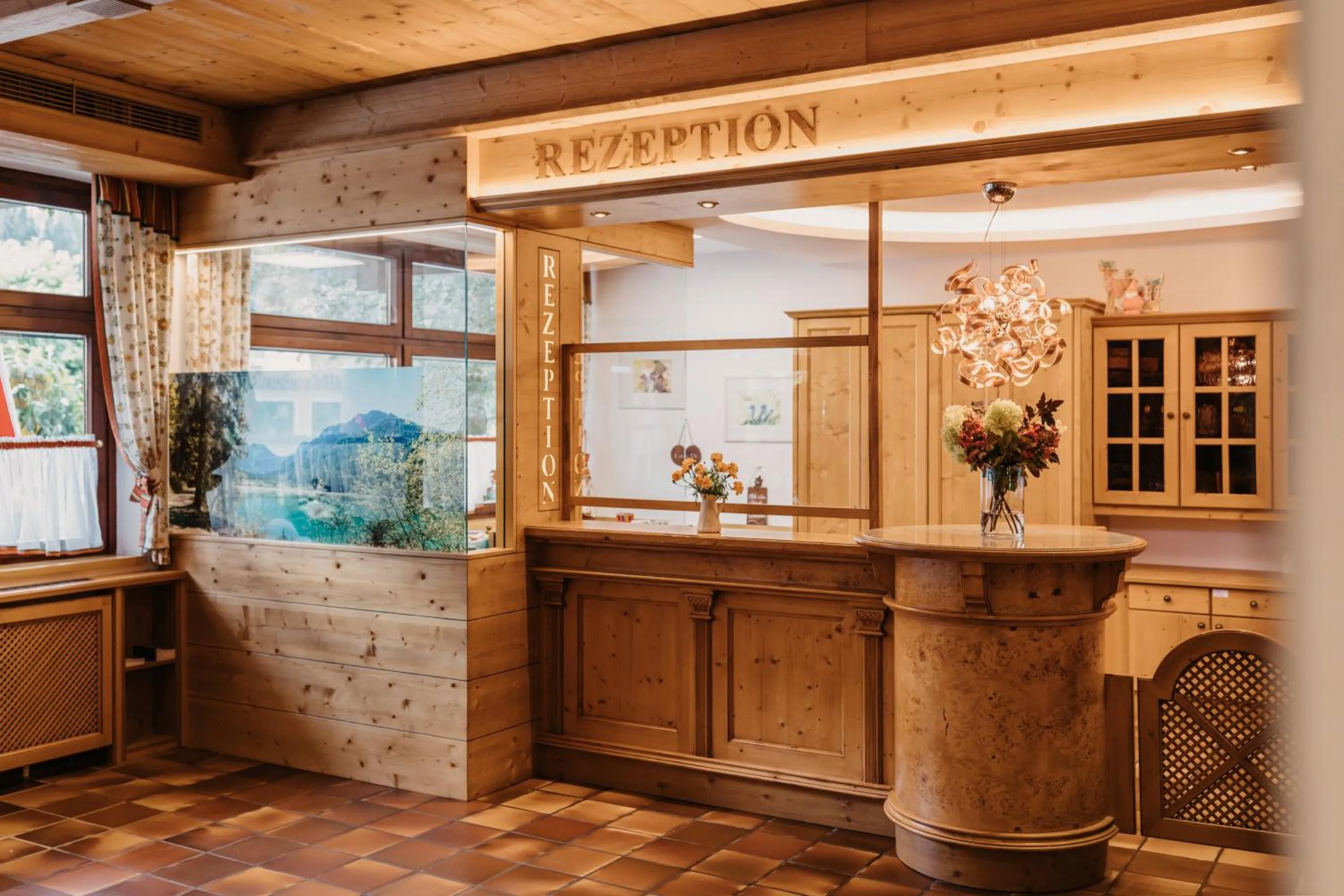 Lobby or reception in Hotel Guggenberger