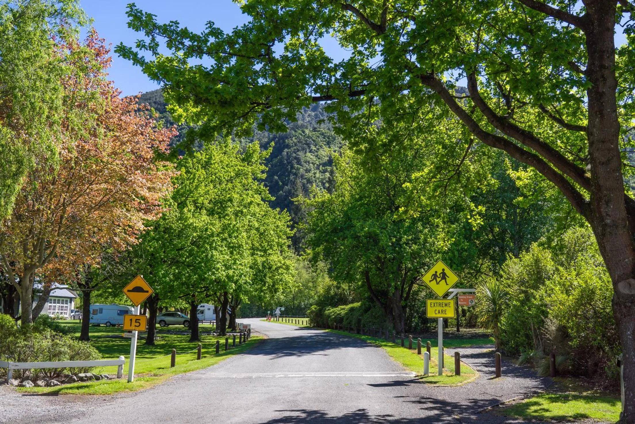 Street view in Ashley Gorge Holiday Park