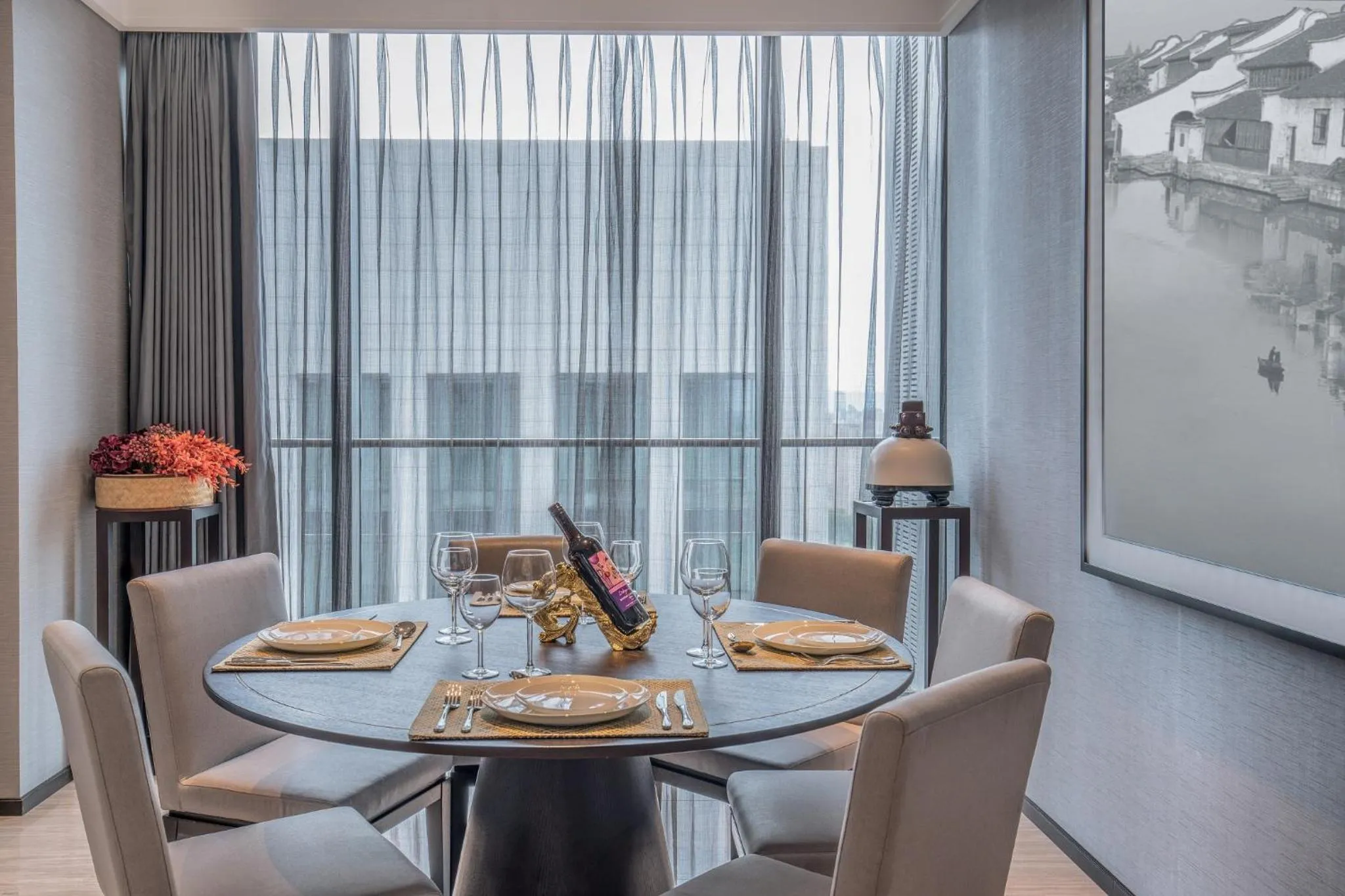 Dining area in Oakwood Residence Damei Beijing