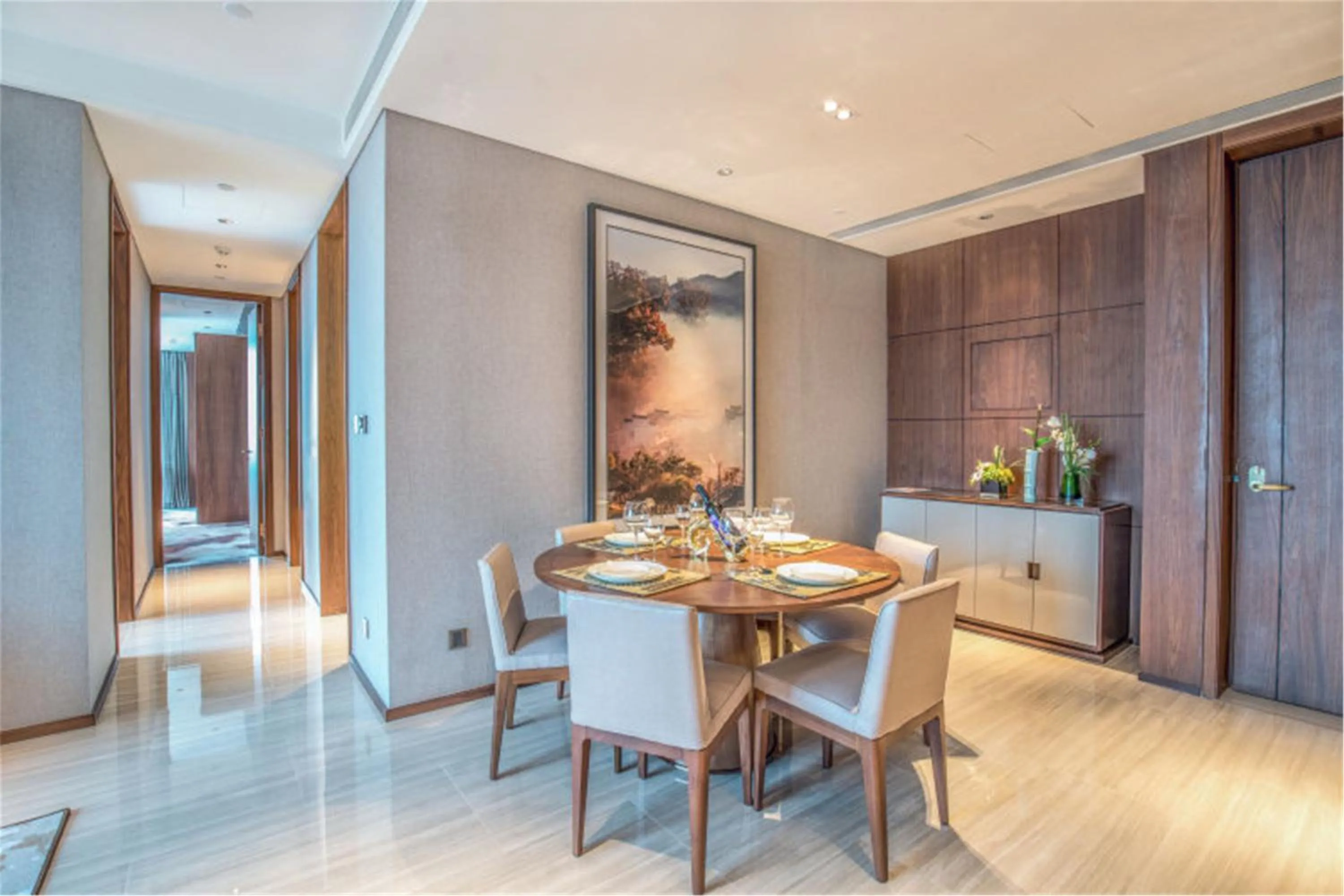 Dining area in Oakwood Residence Damei Beijing