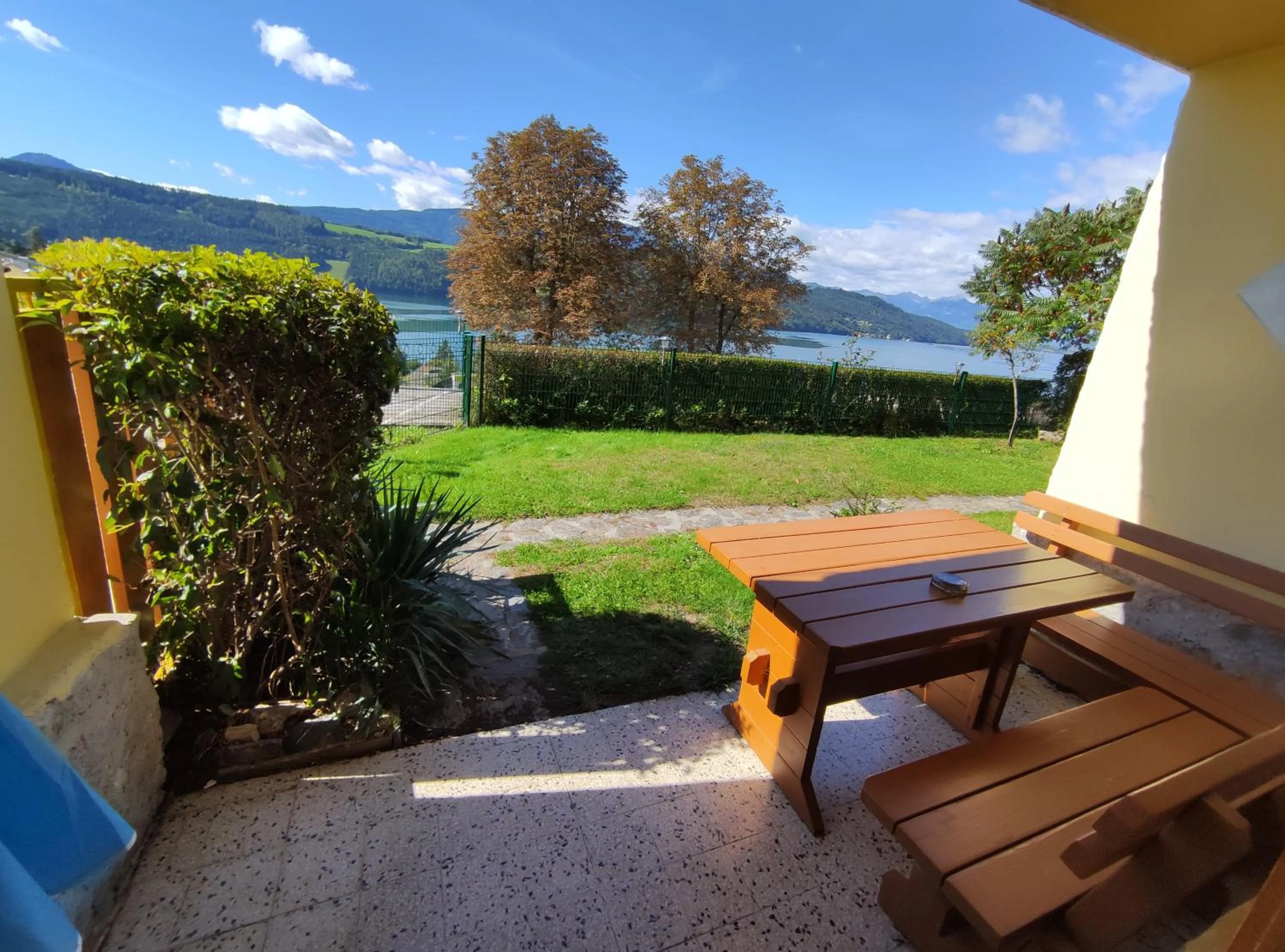 Garden view in Pension zum Mühlrad