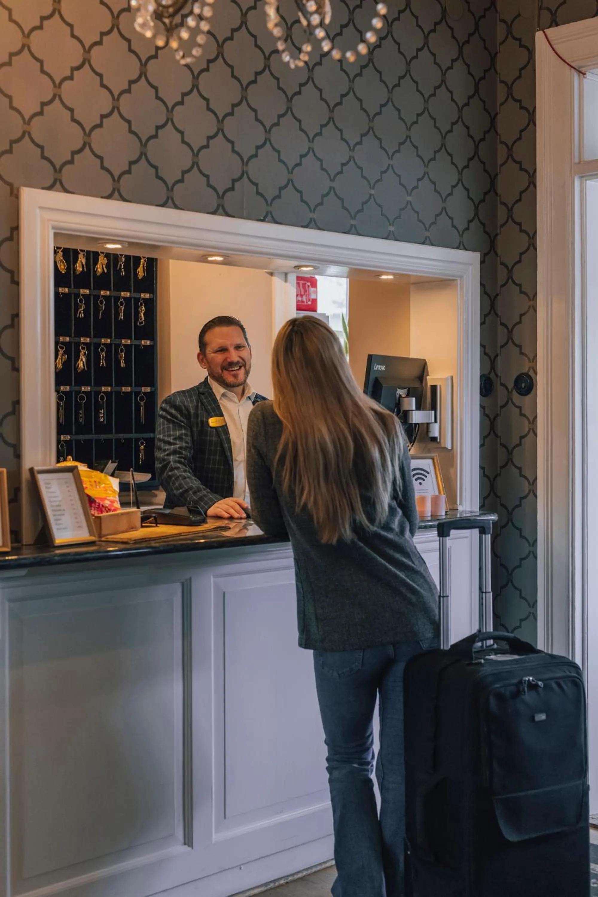 Lobby or reception in Slottshotellet
