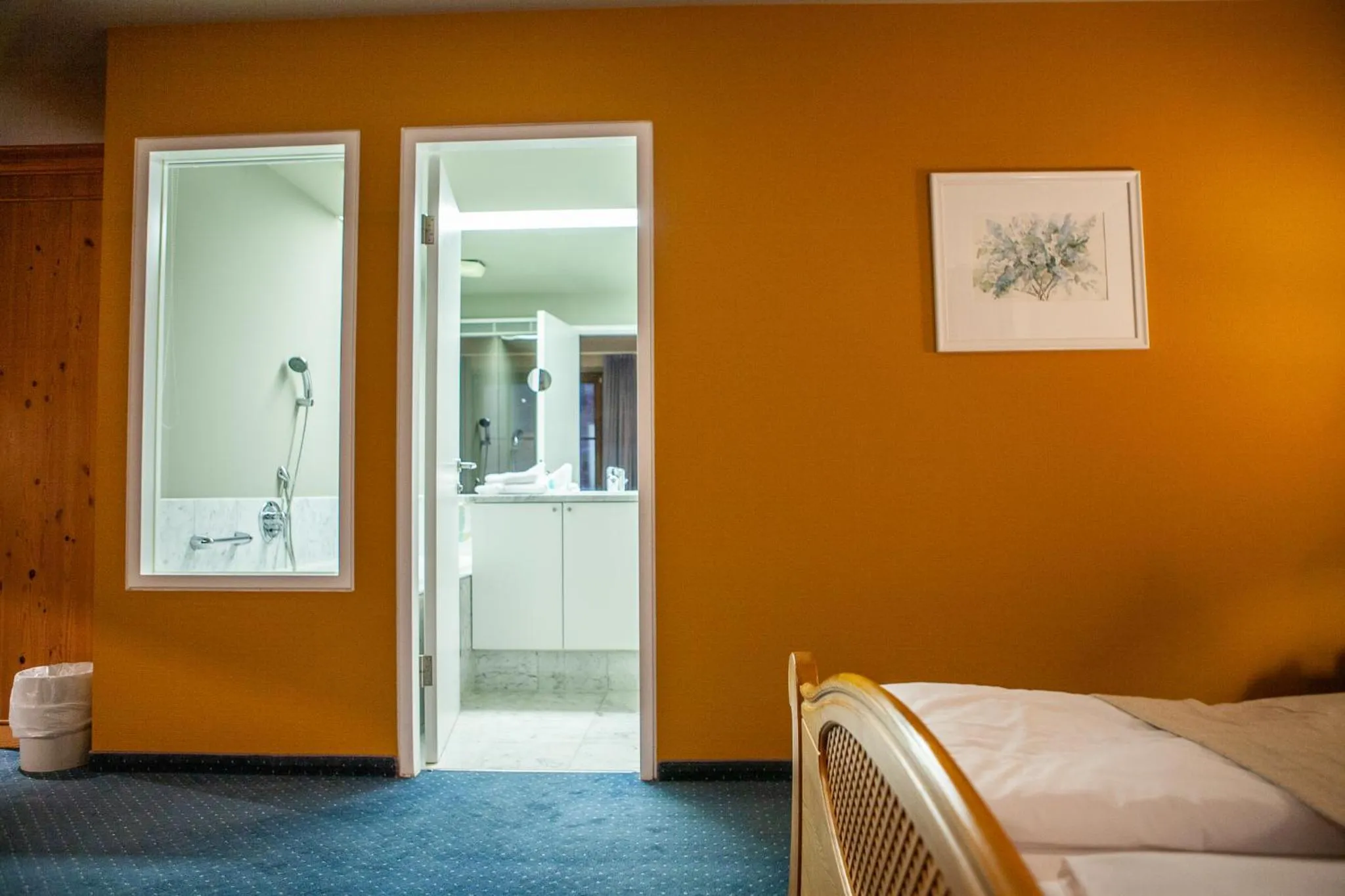 Bathroom, Bed in Walliserhof