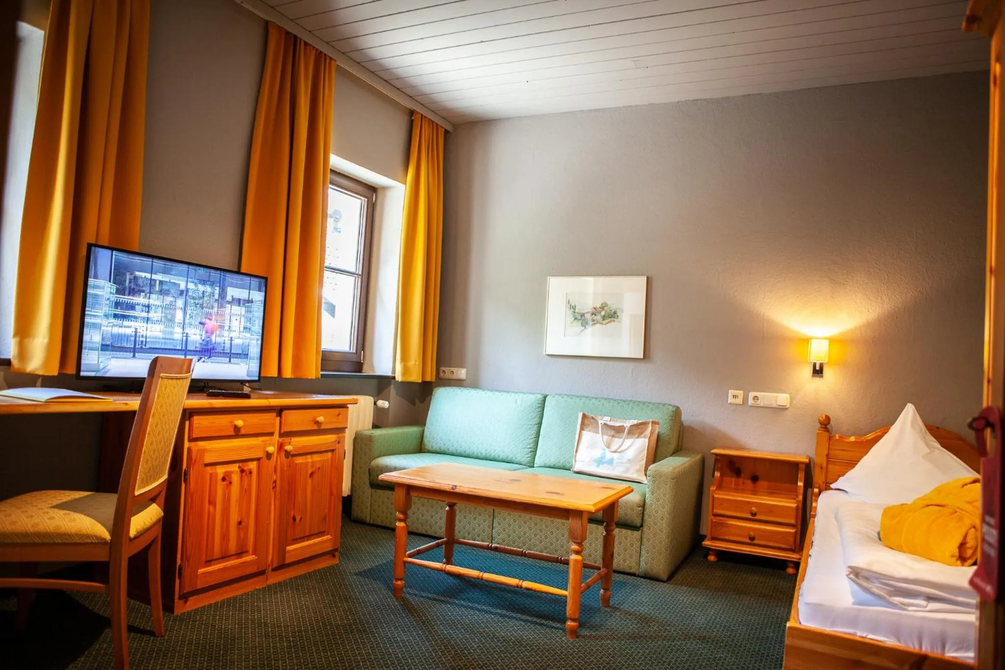 Seating area, Bed in Walliserhof