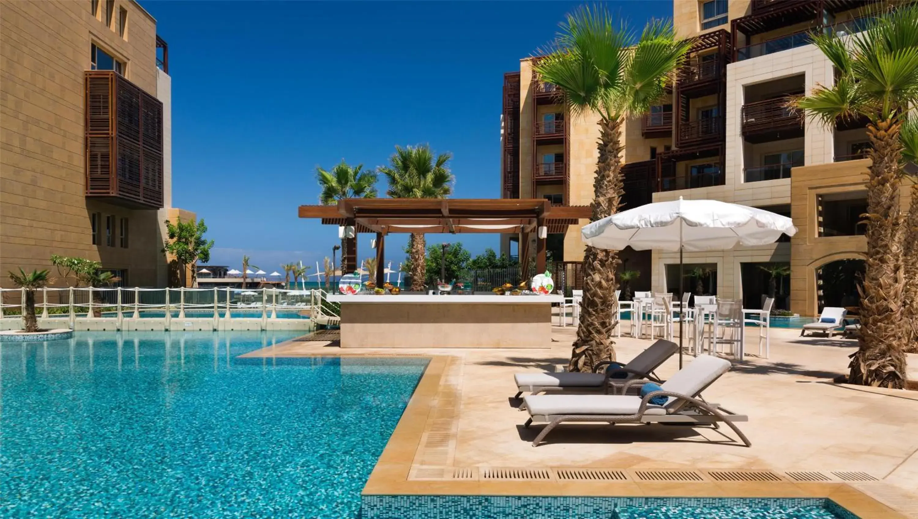 Pool view in Kempinski Summerland Hotel & Resort Beirut Pool view in Kempinski Summerland Hotel & Resort Beirut