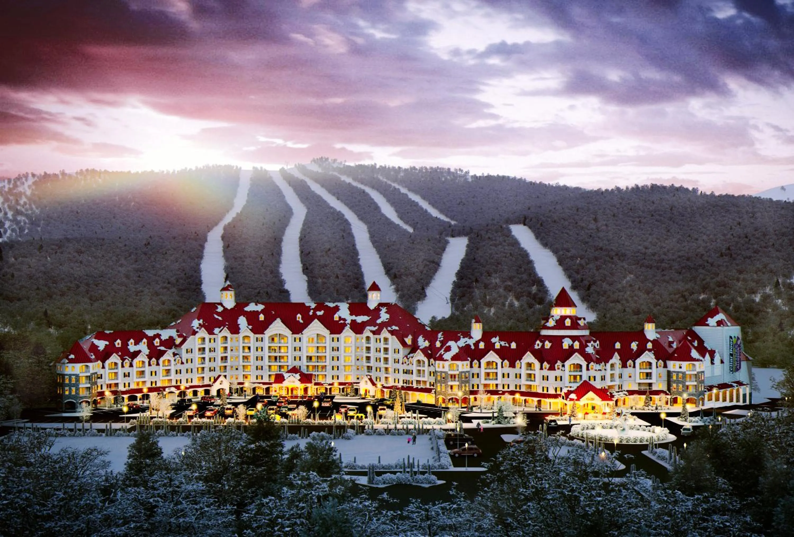 Bird's eye view in RiverWalk Resort at Loon Mountain