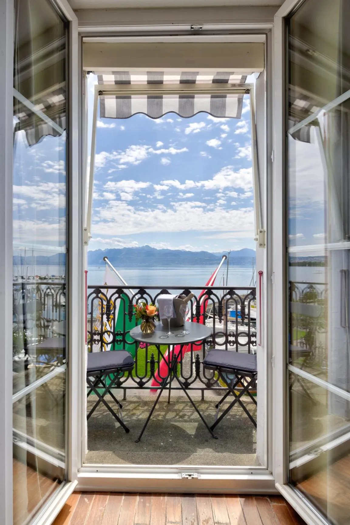 View (from property/room) in Romantik Hotel Mont Blanc au Lac