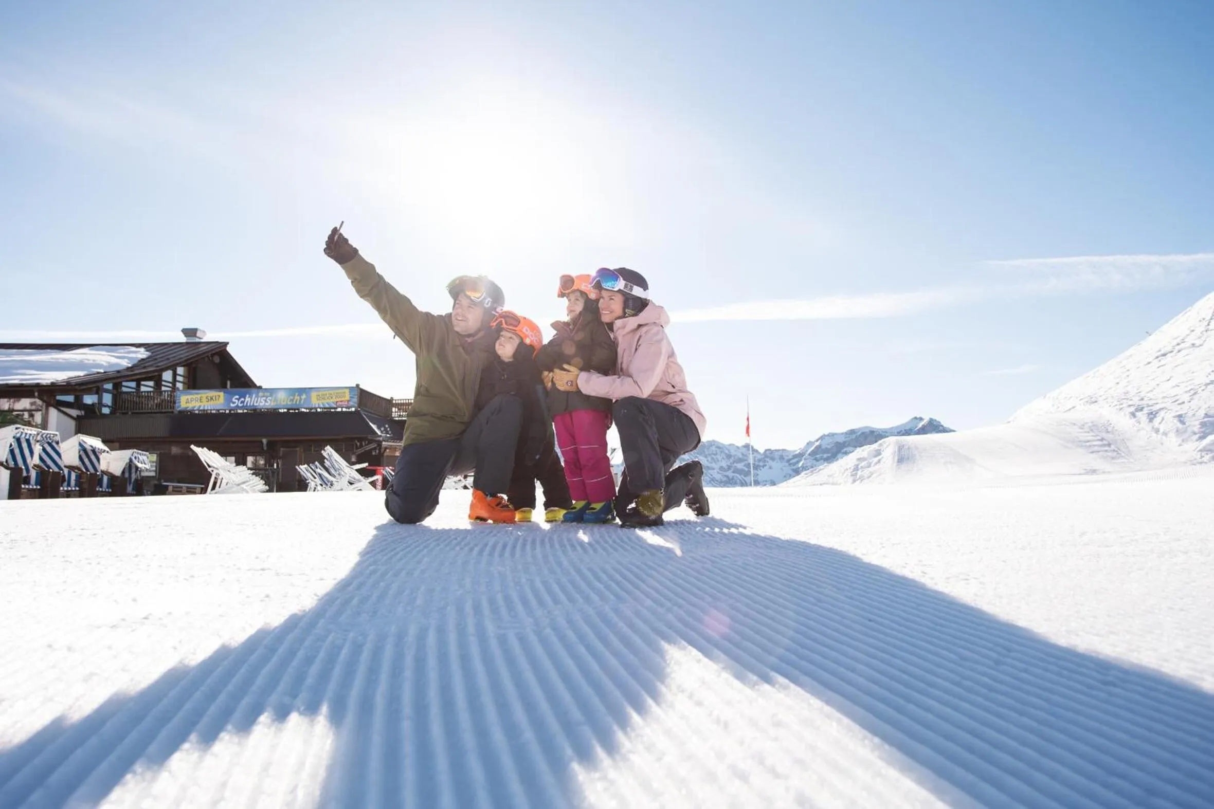 Skiing in Family Apart Stubai