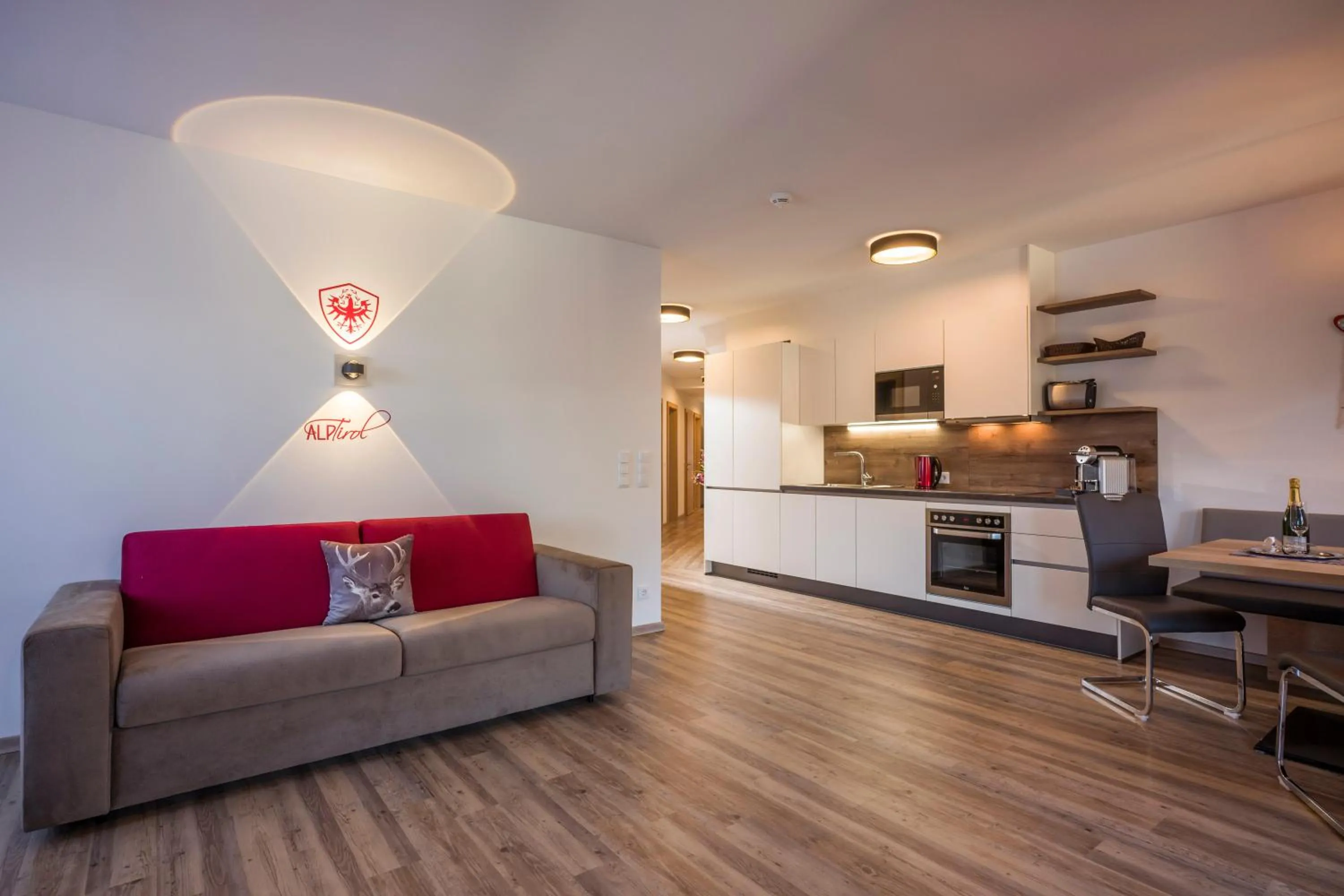 Kitchen or kitchenette in Aparthotel AlpTirol