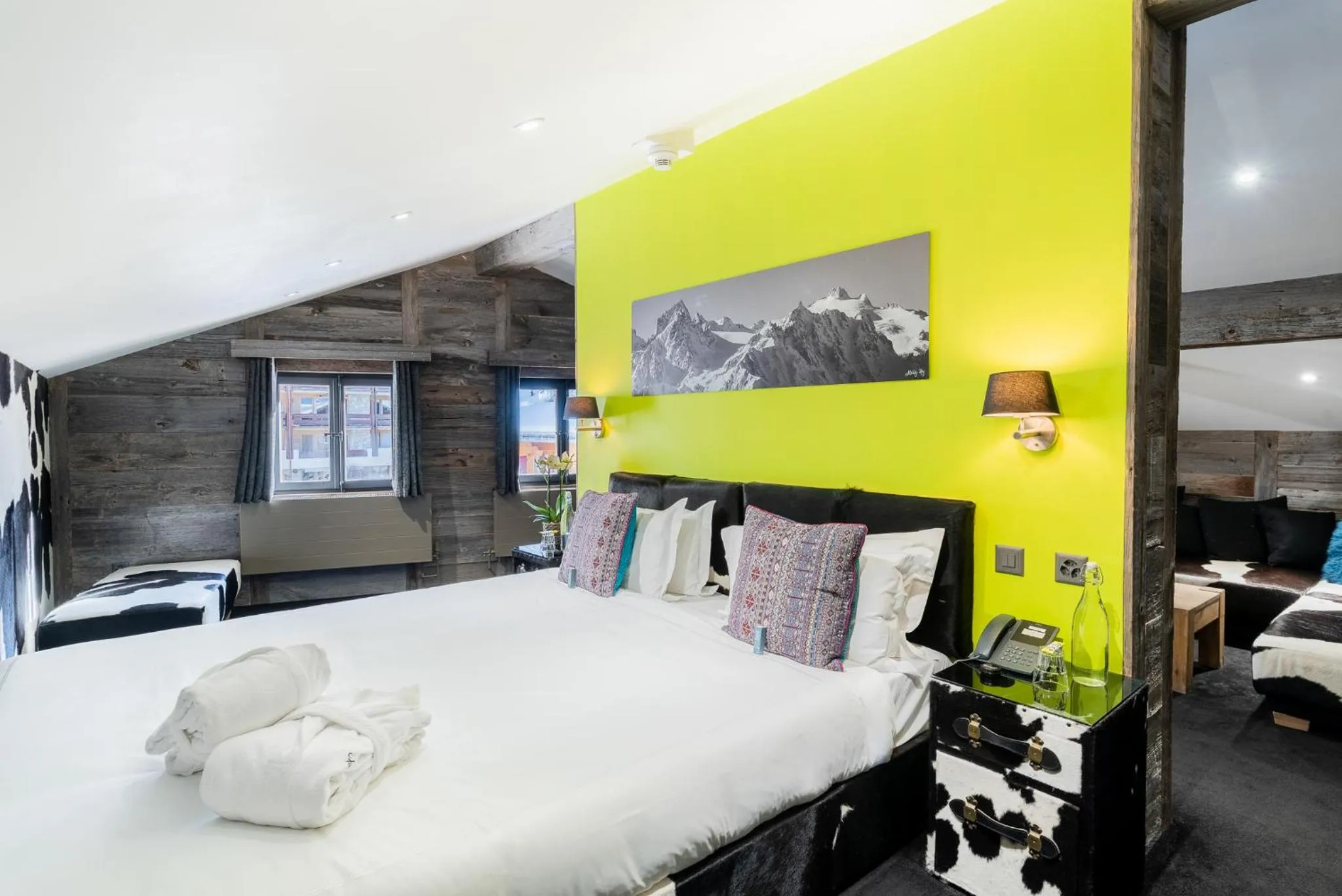 Bed in Hotel Farinet