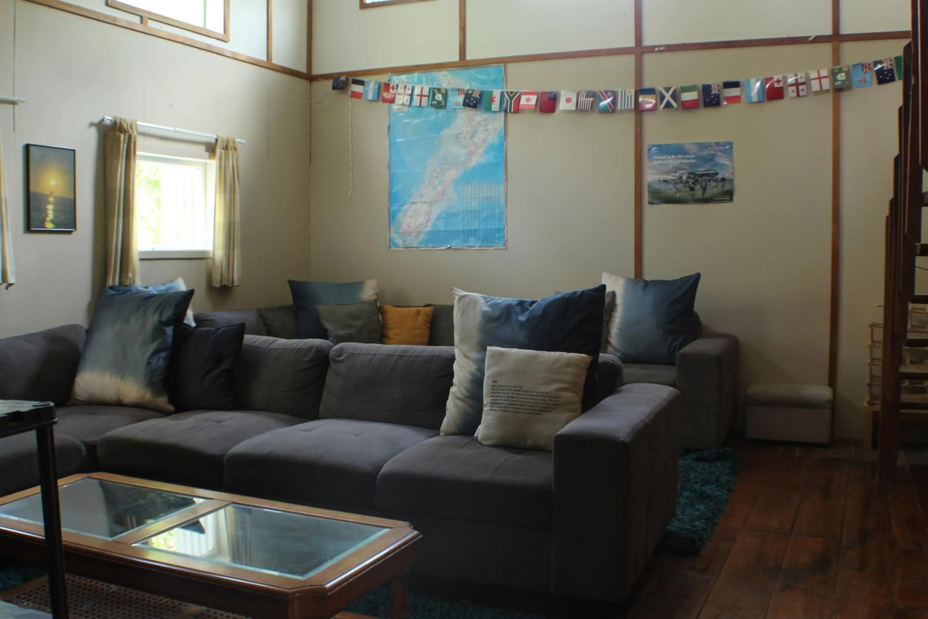 Living room in The Barn Cabins & Camp