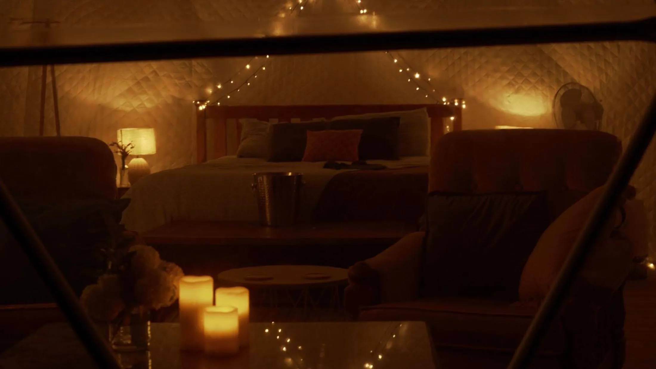 Seating area in The Barn Cabins & Camp