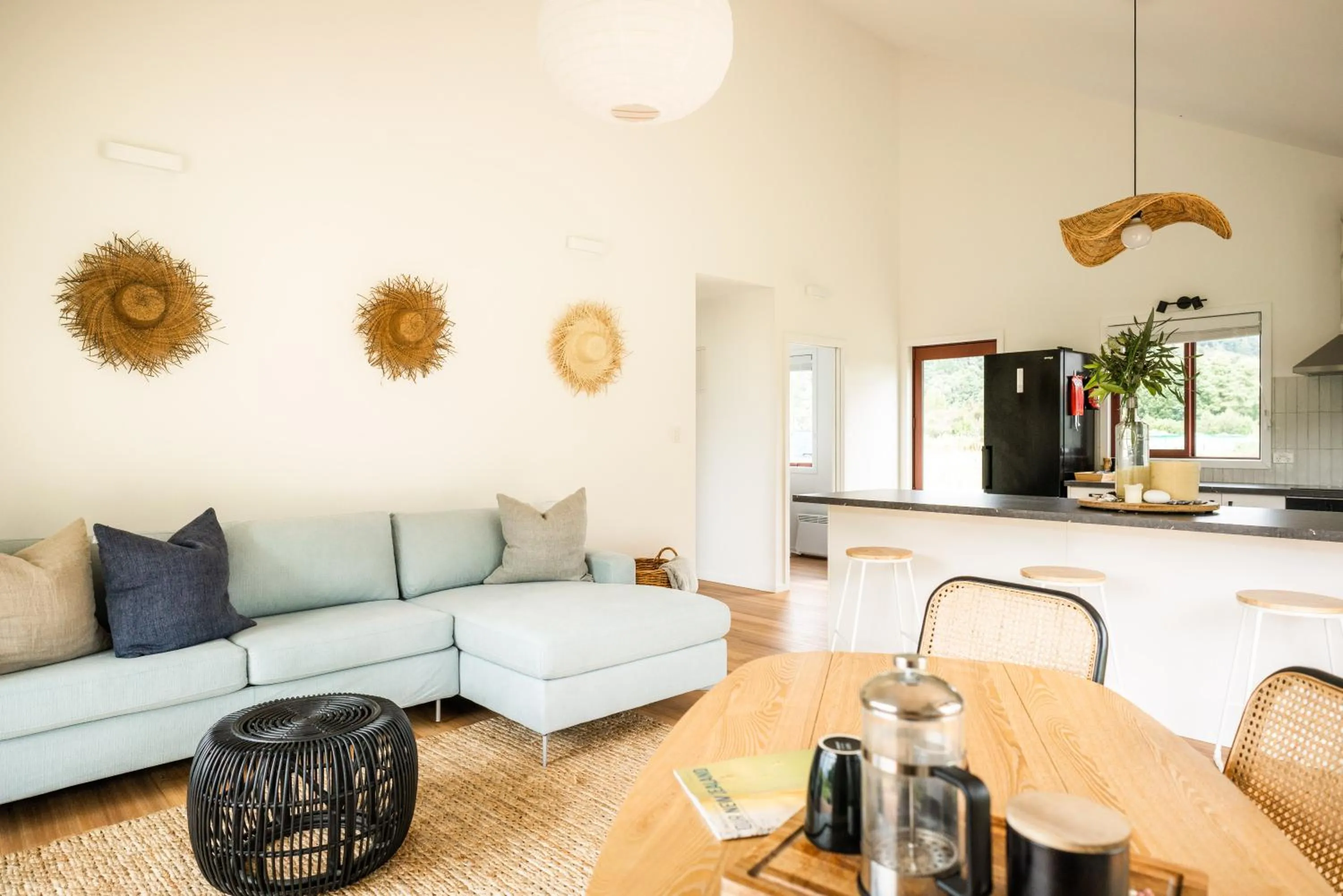 Living room in The Barn Cabins & Camp