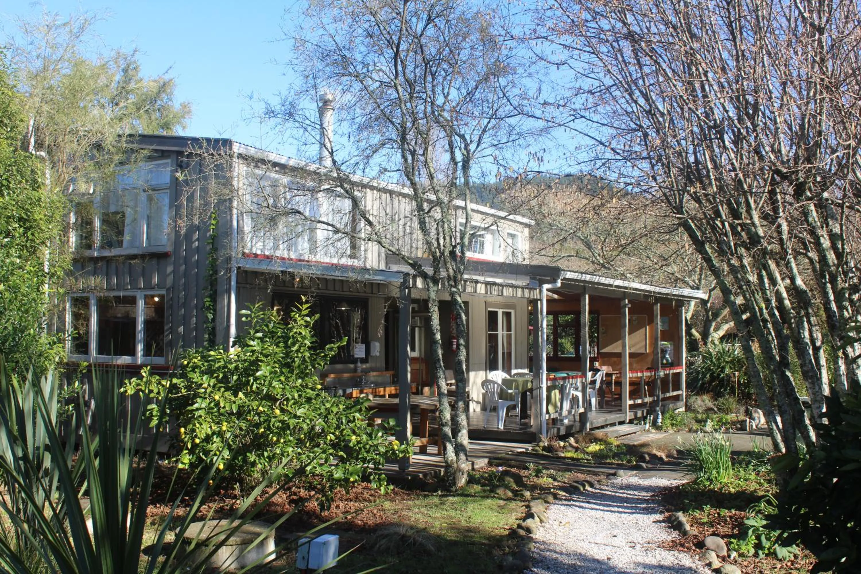 Patio in The Barn Cabins & Camp