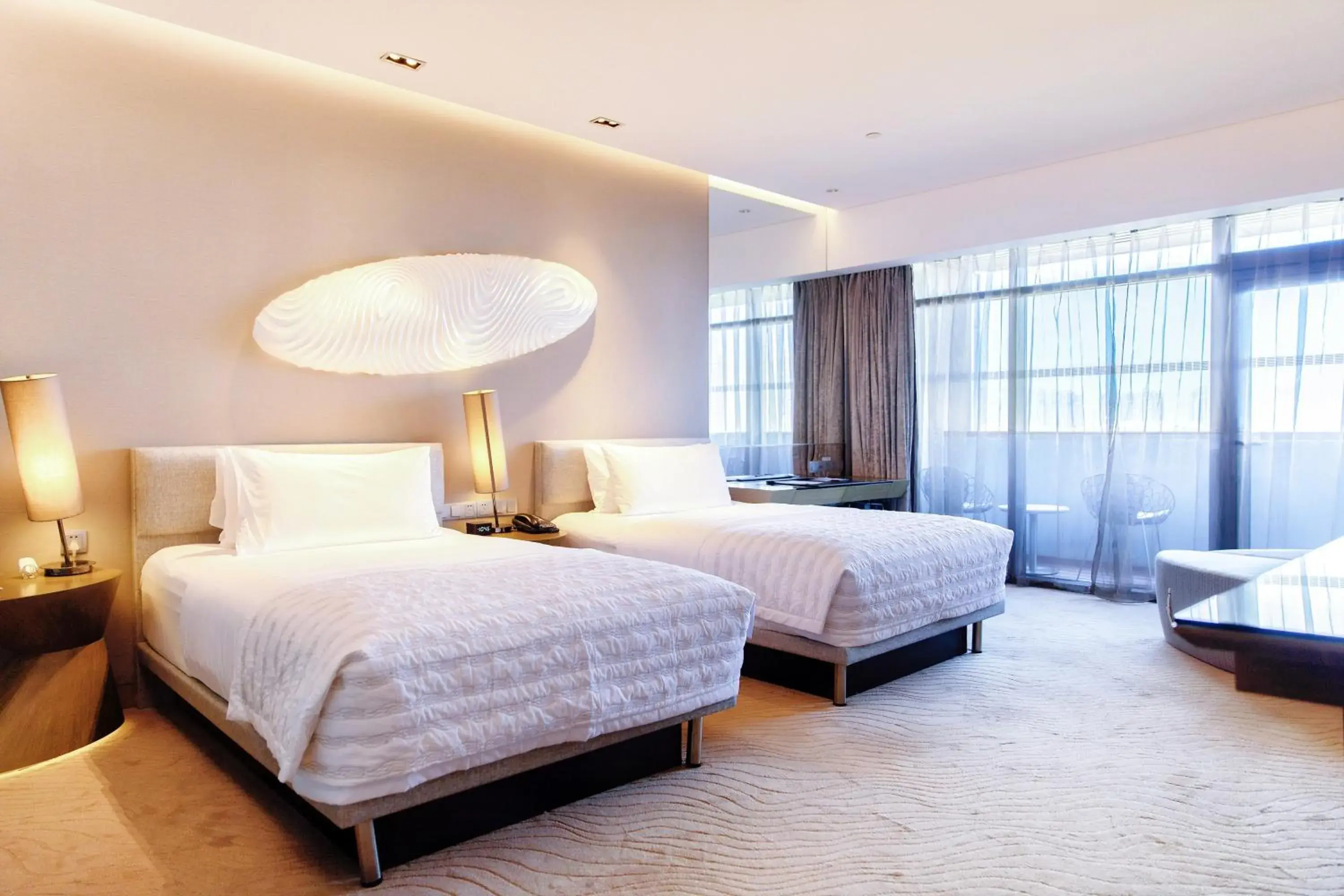 Double Beds Guestroom, Guest room, 2 Doubles, City view in Le Meridien Qingdao West Coast Double Beds Guestroom, Guest room, 2 Doubles, City view in Le Meridien Qingdao West Coast