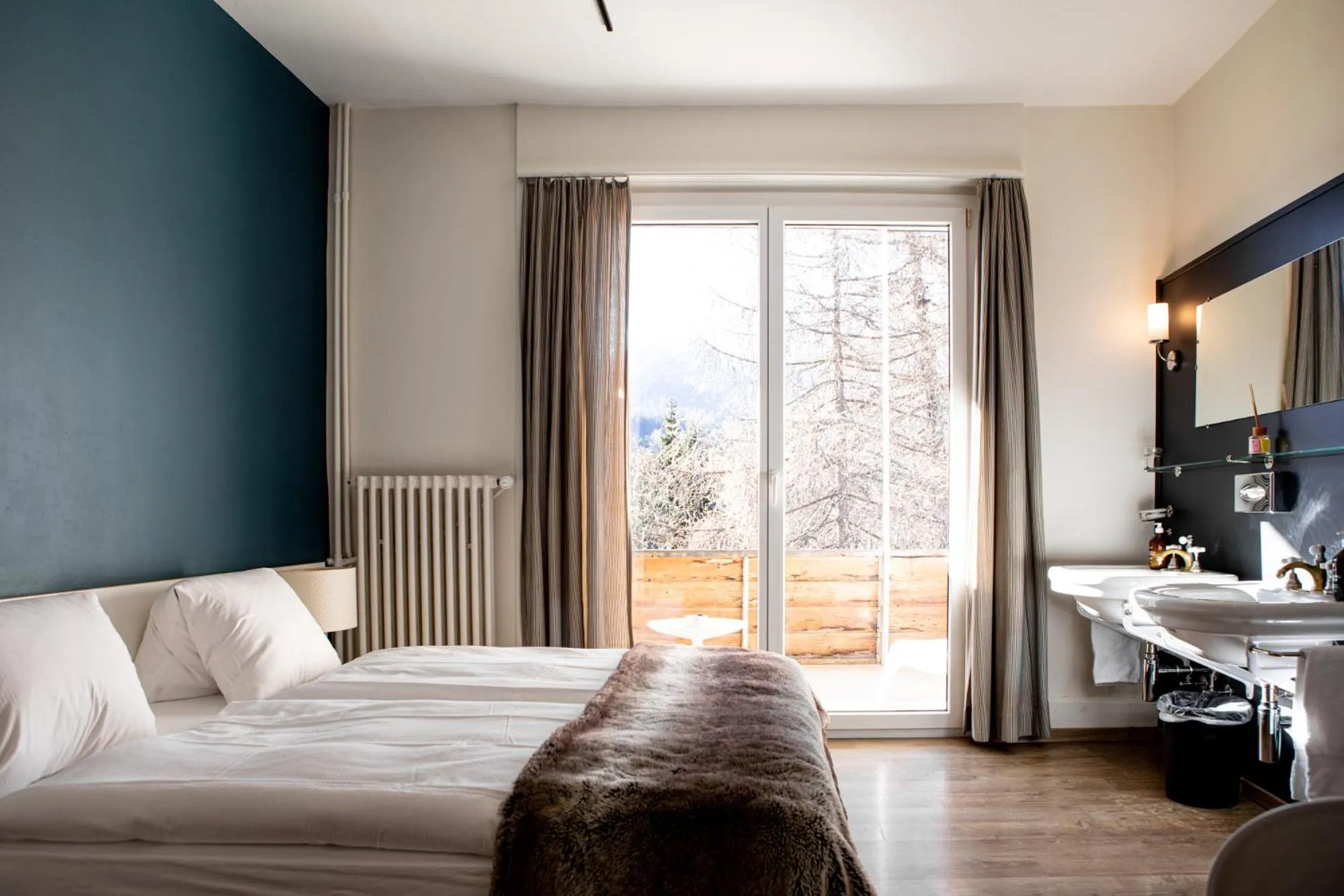 Balcony/Terrace, Bed in Kurhaus Lenzerheide
