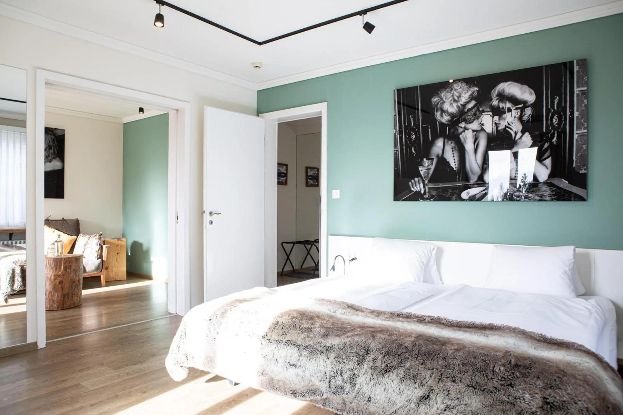 Living room, Bed in Kurhaus Lenzerheide