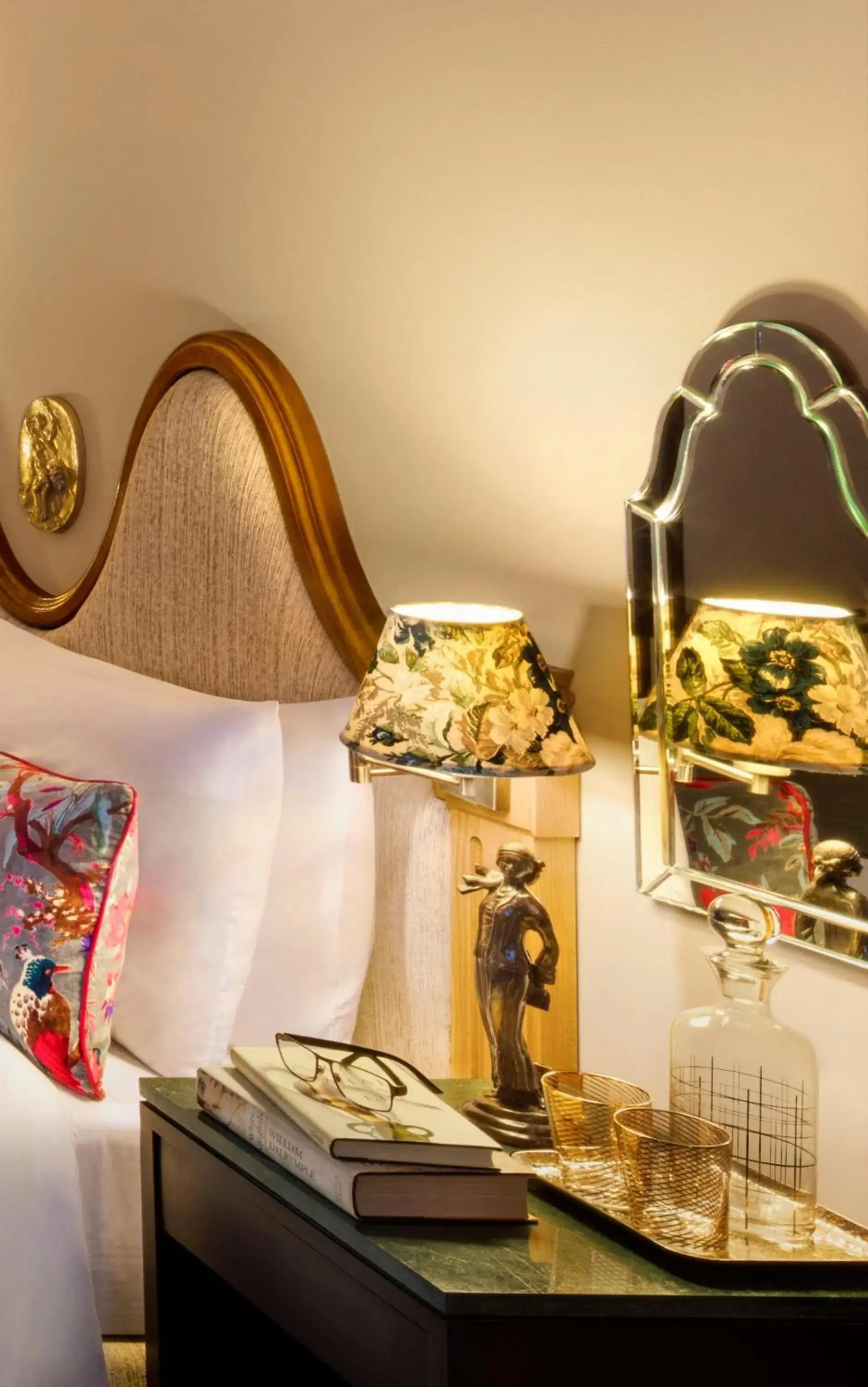 Decorative detail, Bed in Narendra Bhawan Decorative detail, Bed in Narendra Bhawan