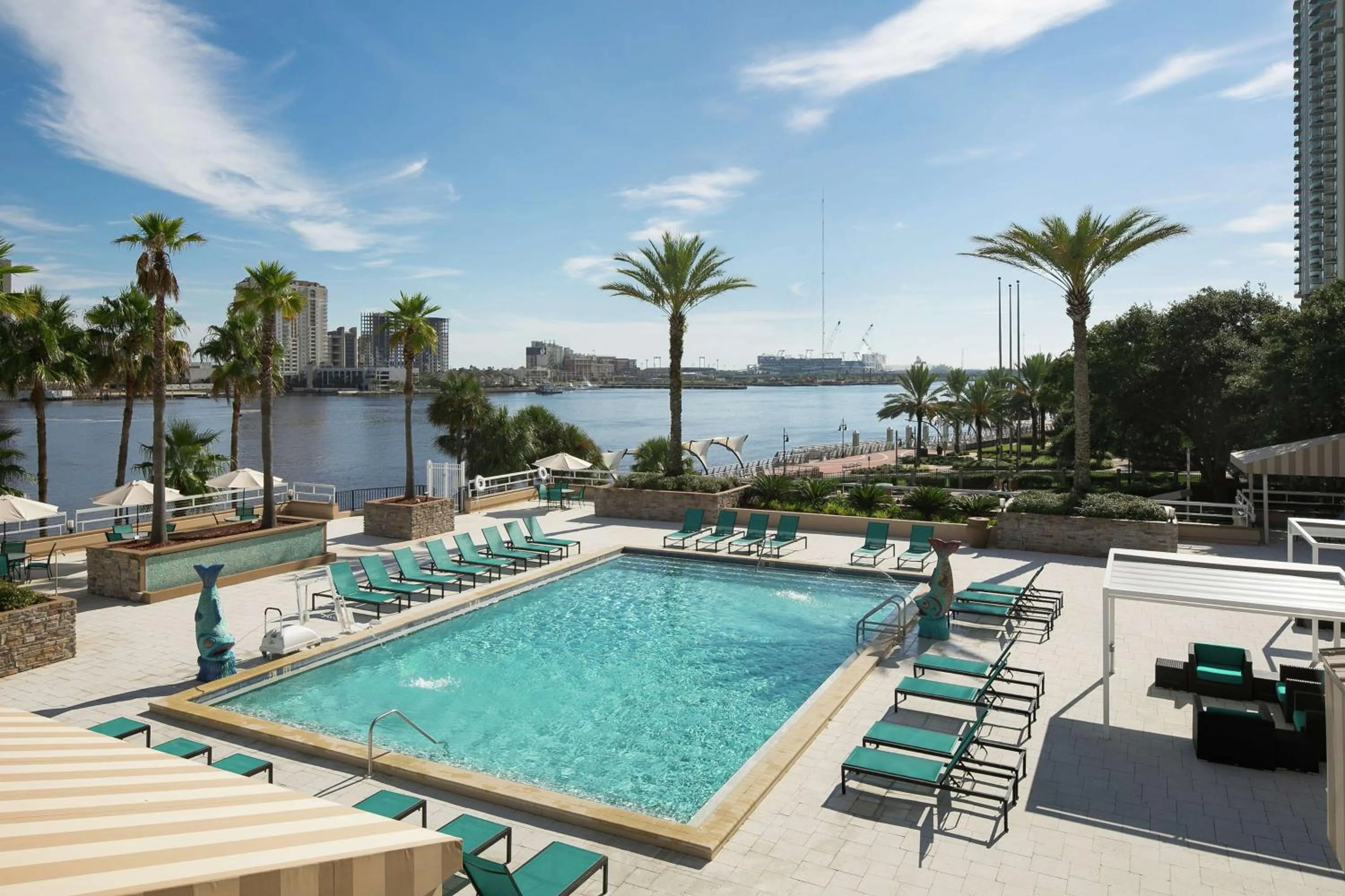 Pool view in DoubleTree by Hilton Jacksonville Riverfront, FL