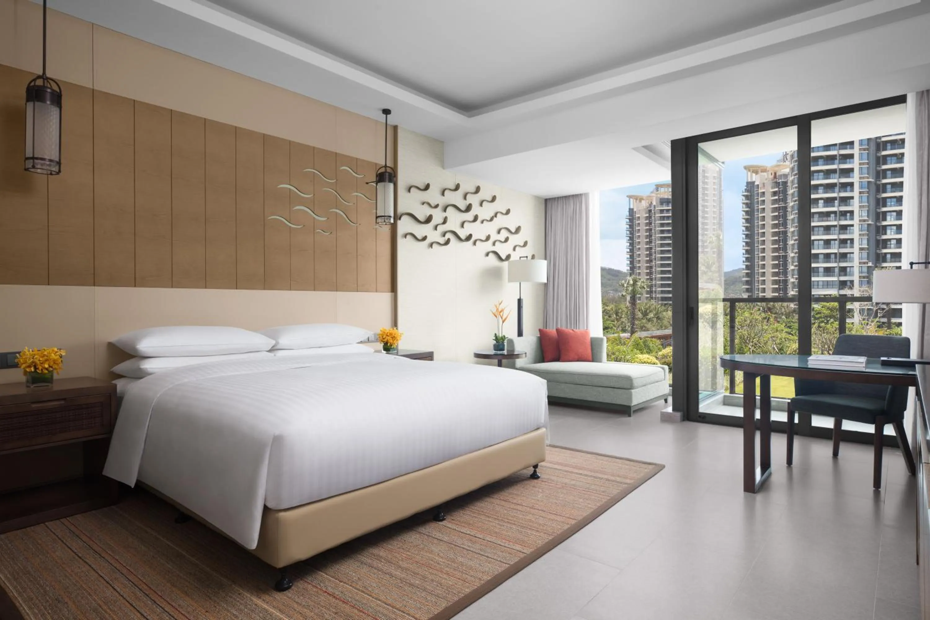 Bed in Marriott Resort Xiangshui Bay