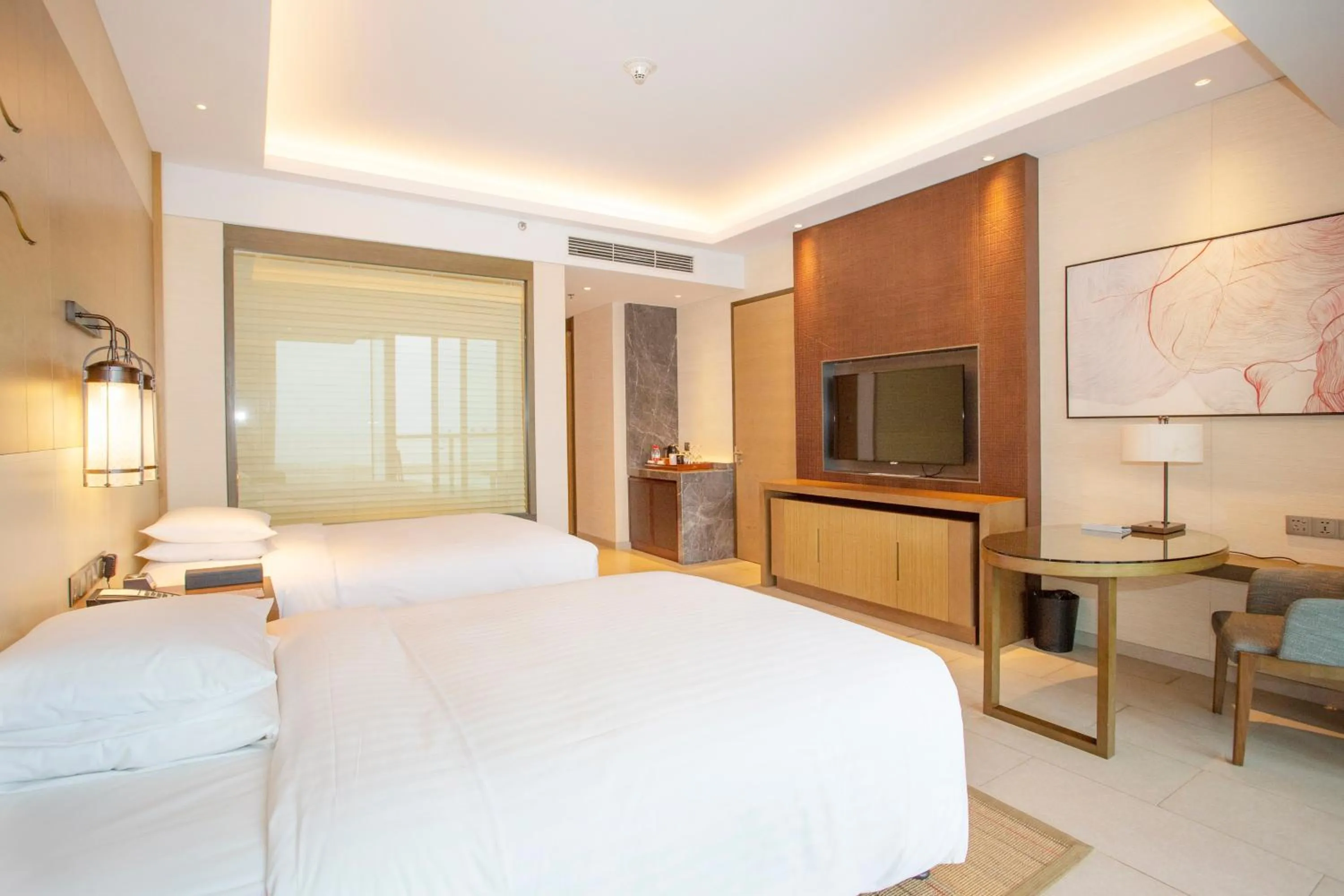 Bed in Marriott Resort Xiangshui Bay