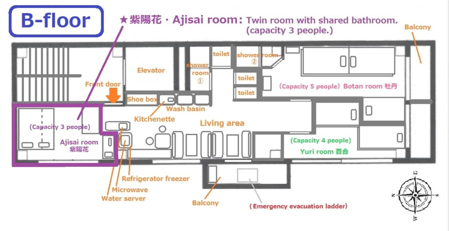 Floor plan in GUEST HOUSE B's FiveⅡ