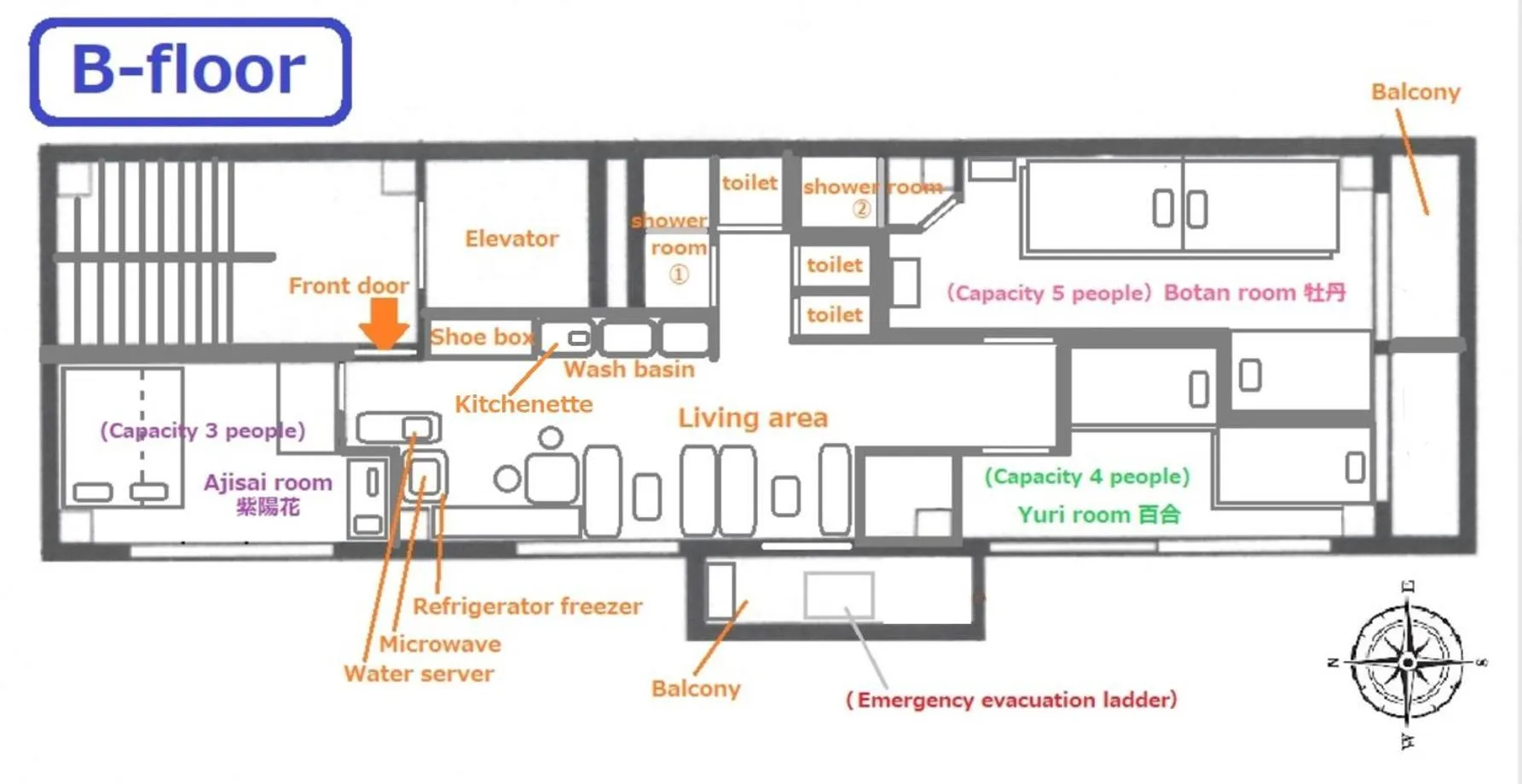 Floor plan in GUEST HOUSE B's FiveⅡ