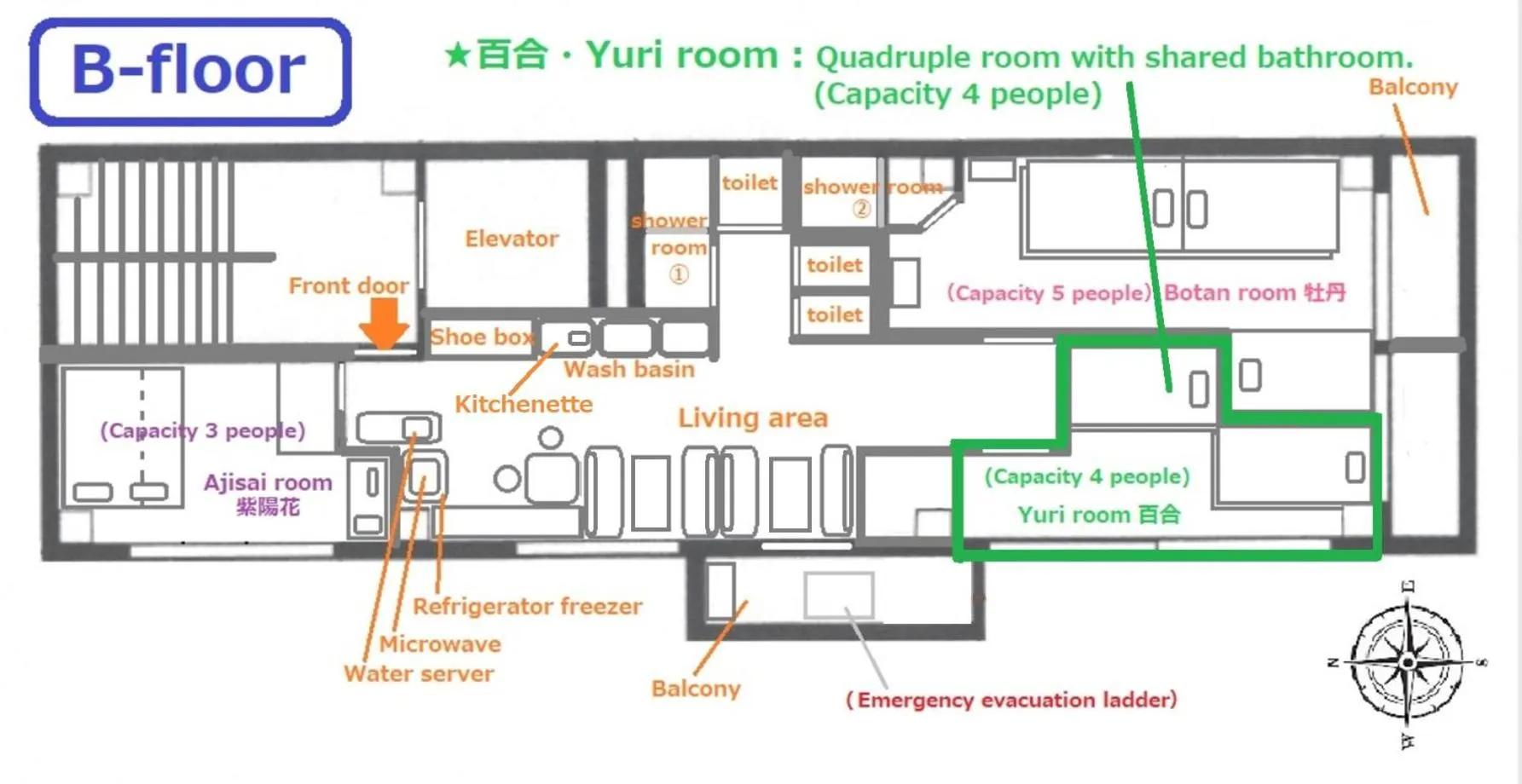 Floor plan in GUEST HOUSE B's FiveⅡ