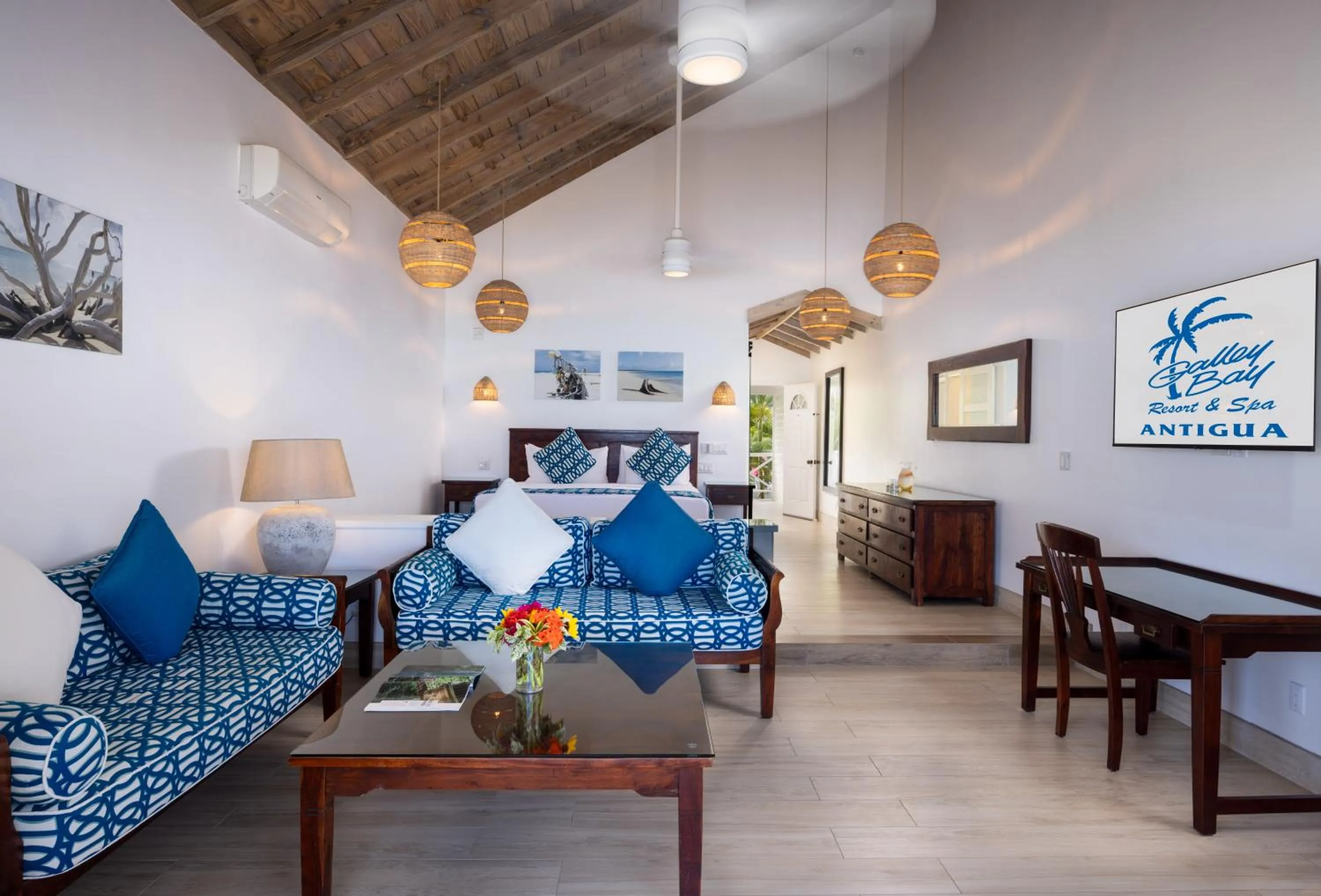 View (from property/room), Bed in Galley Bay Resort & Spa