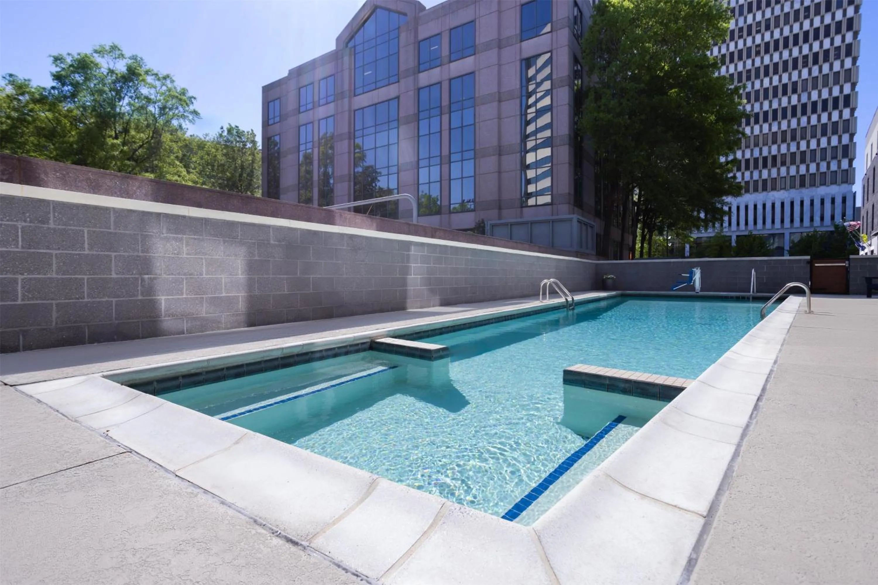 Pool view in Home2 Suites by Hilton Greenville Downtown