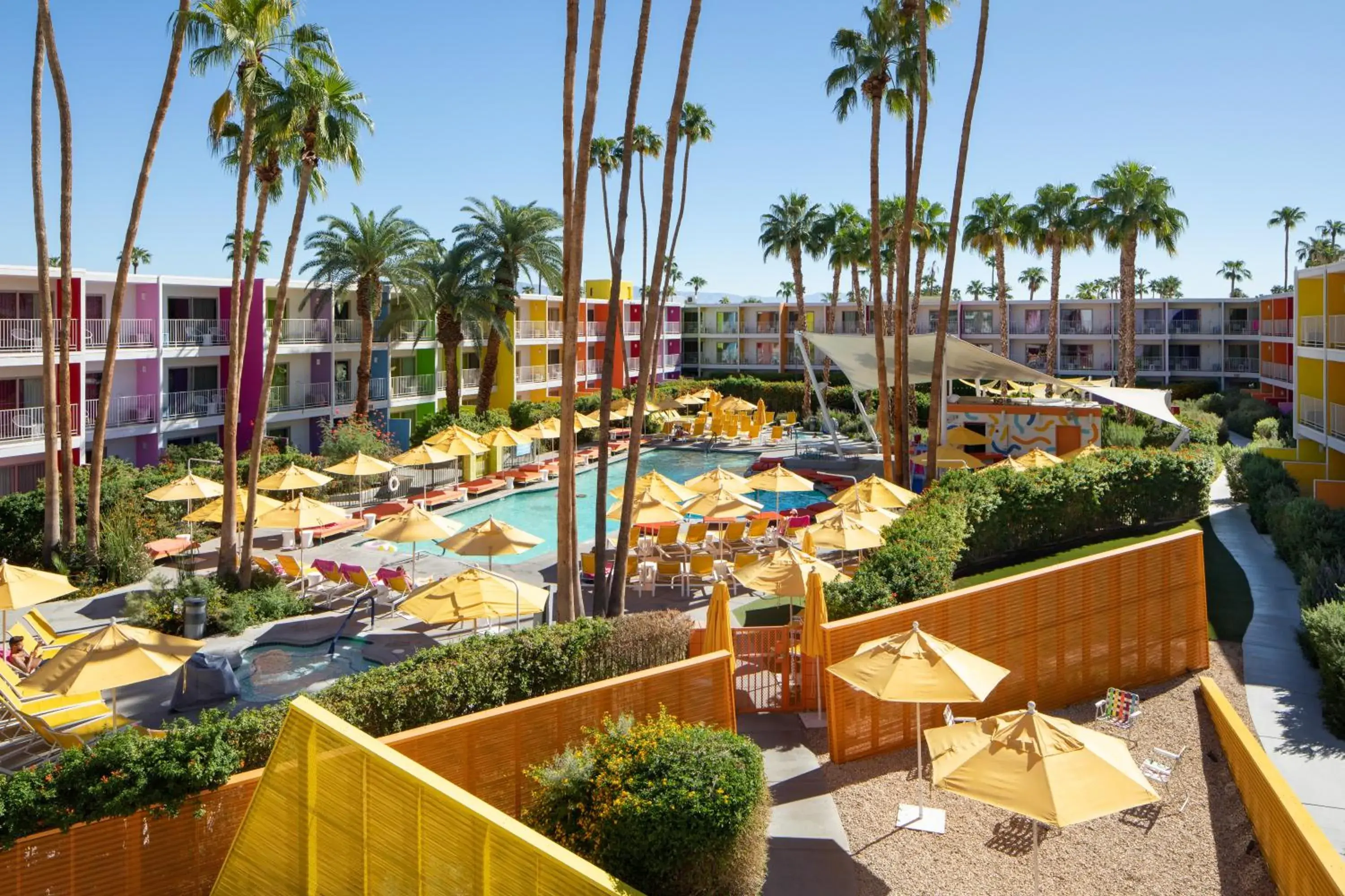 Pool view in The Saguaro Palm Springs Pool view in The Saguaro Palm Springs