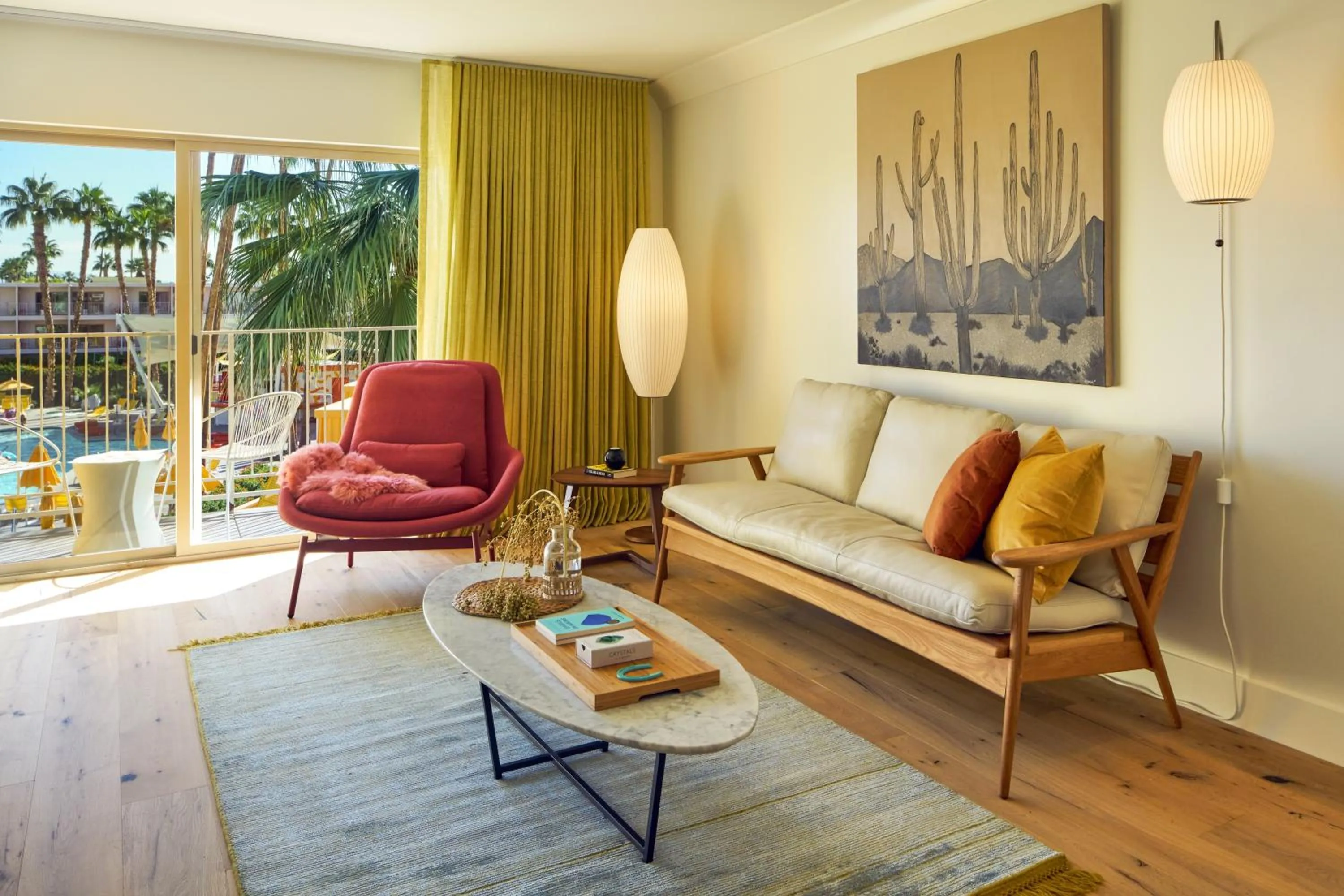 Living room in The Saguaro Palm Springs