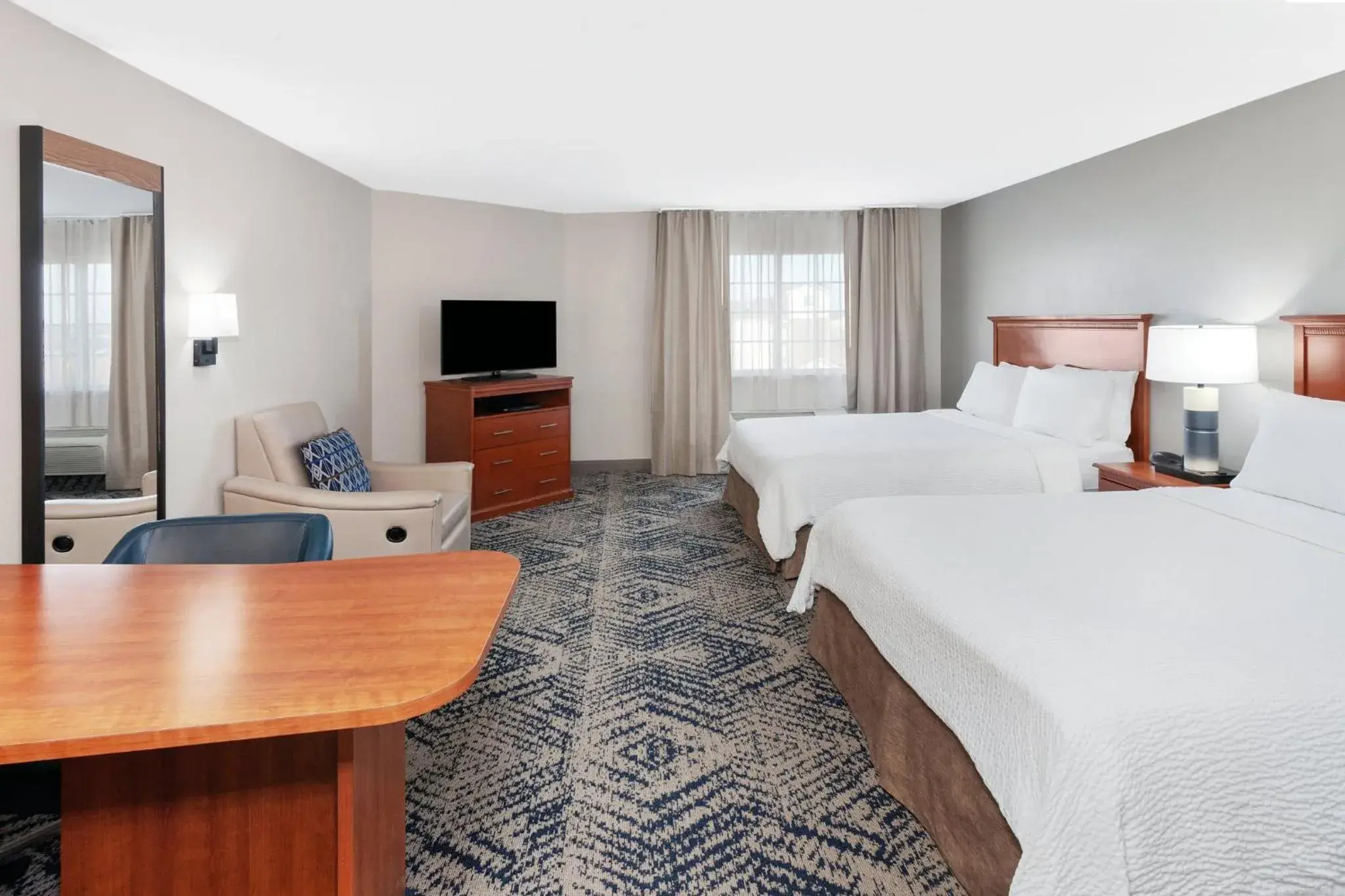 Queen Studio Suite with Two Queen Beds - Mobility Access Tub/Non-Smoking in Candlewood Suites Louisville North by IHG Queen Studio Suite with Two Queen Beds - Mobility Access Tub/Non-Smoking in Candlewood Suites Louisville North by IHG