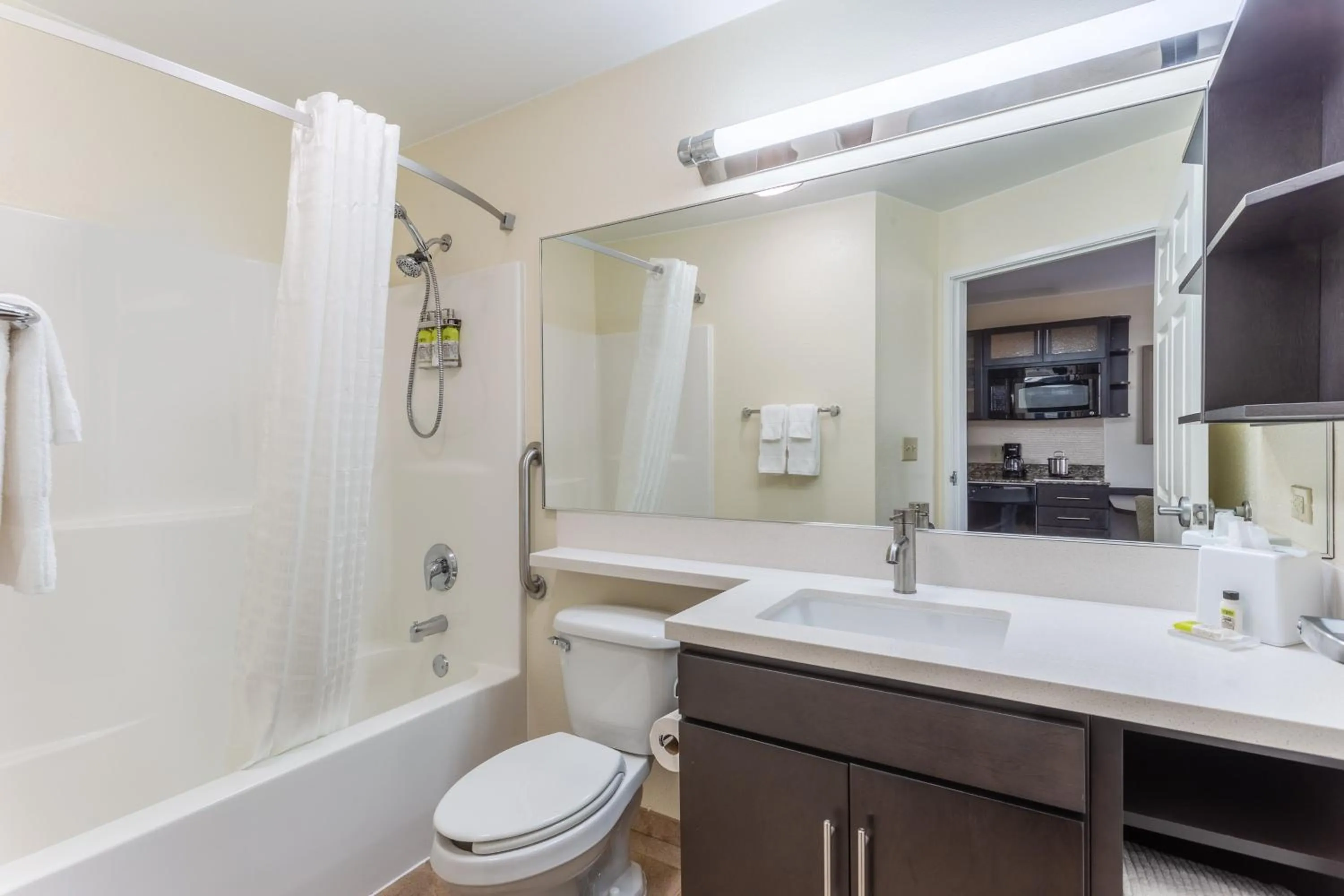 Bathroom in Candlewood Suites Aurora-Naperville by IHG