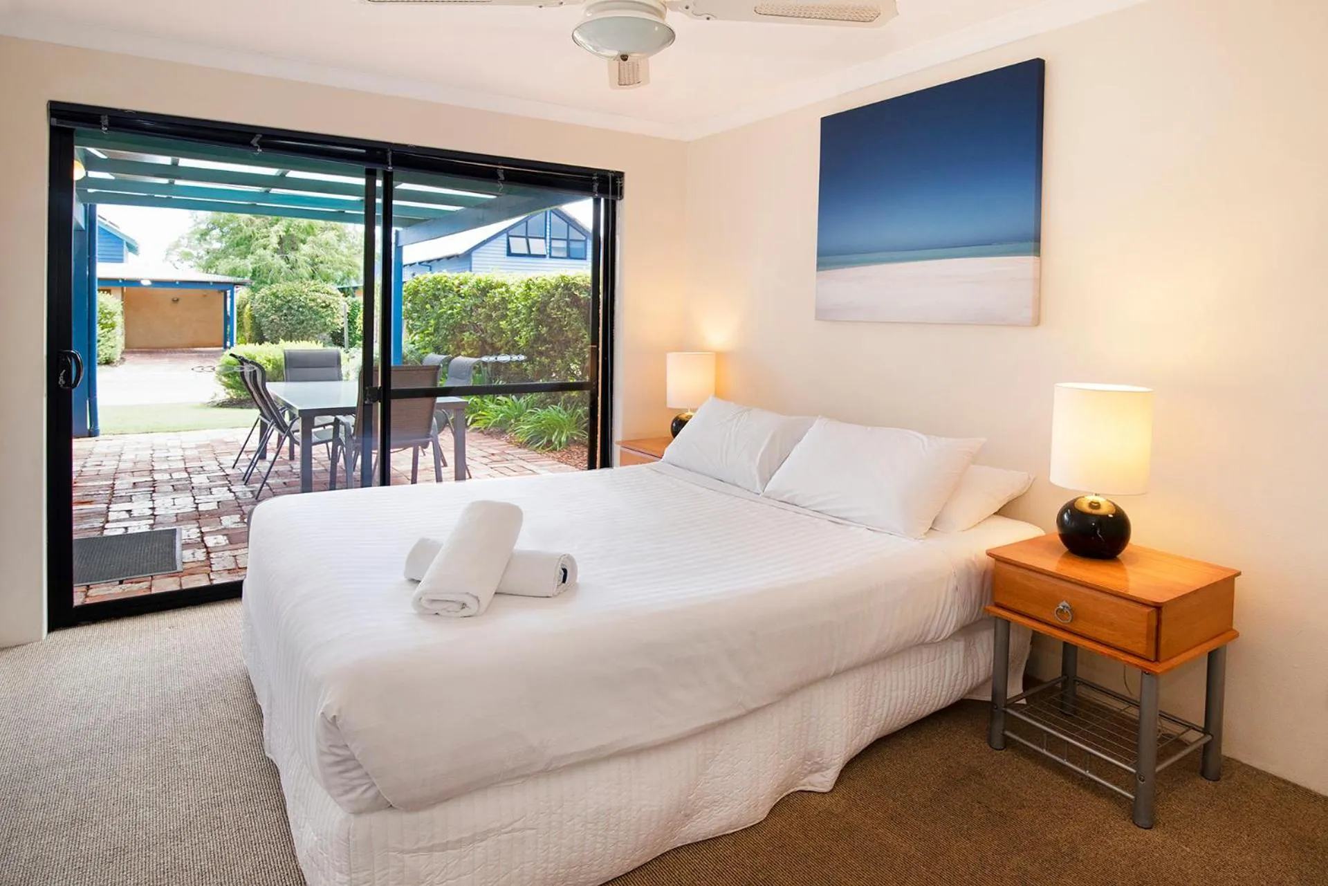 Balcony/Terrace, Bed in Dunsborough Beach Cottages
