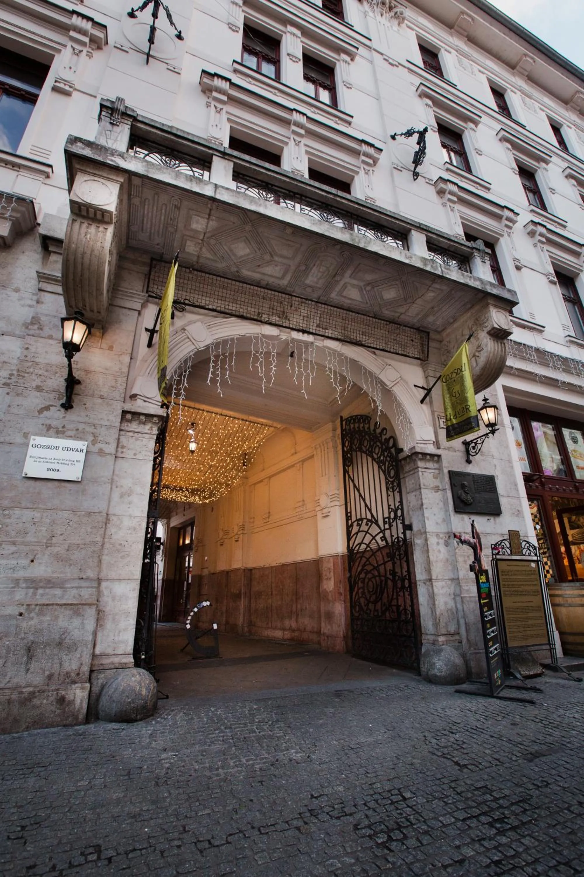 On site in Gozsdu Court Budapest