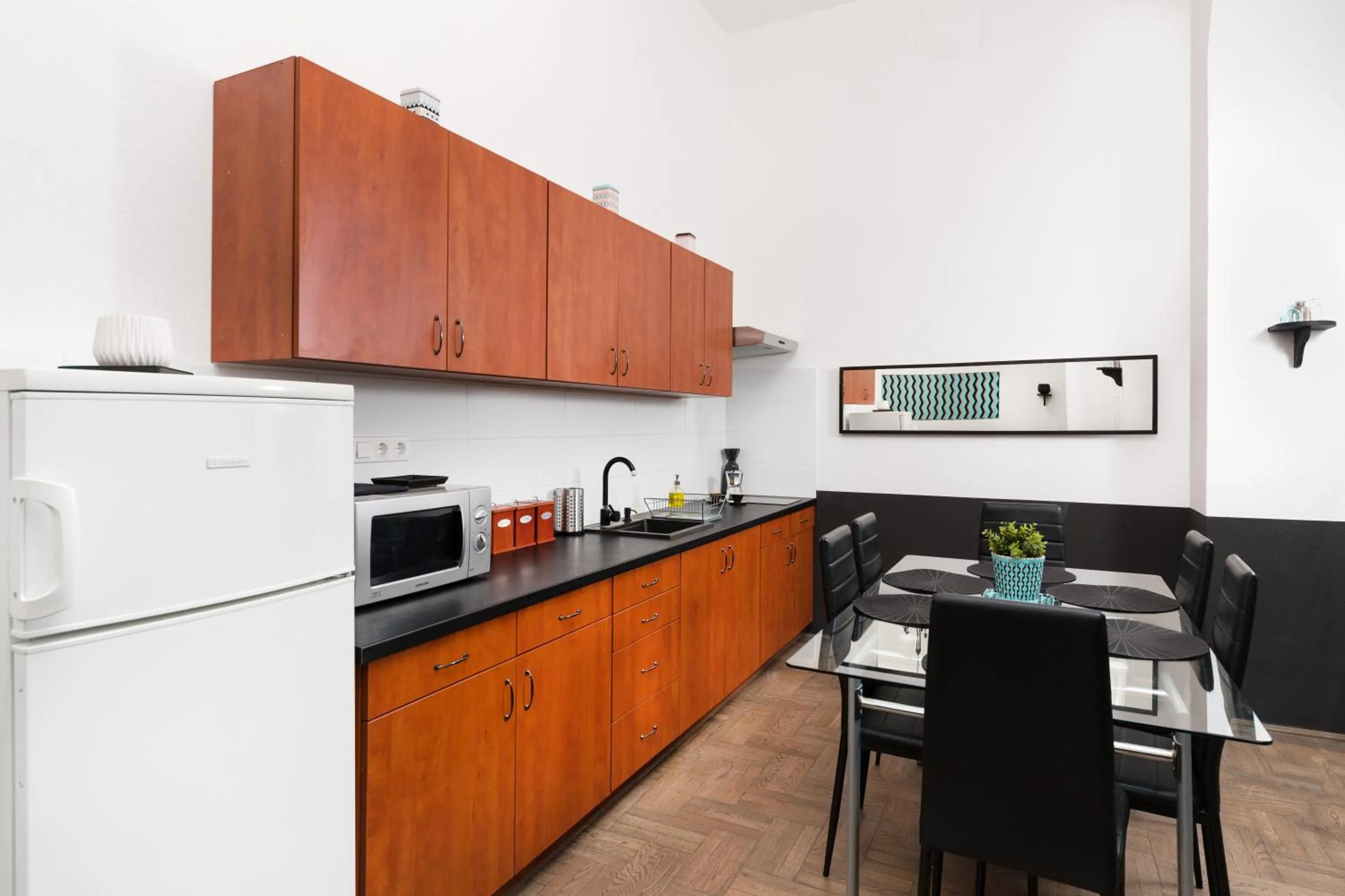 Kitchen or kitchenette in Karma Boutique Apartments